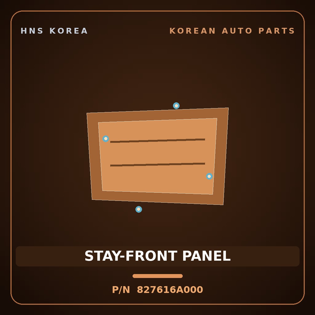 Genuine Mobis STAY-FRONT PANEL 827616A000 for 5-Ton Truck 1997 HNS Parts Korea
