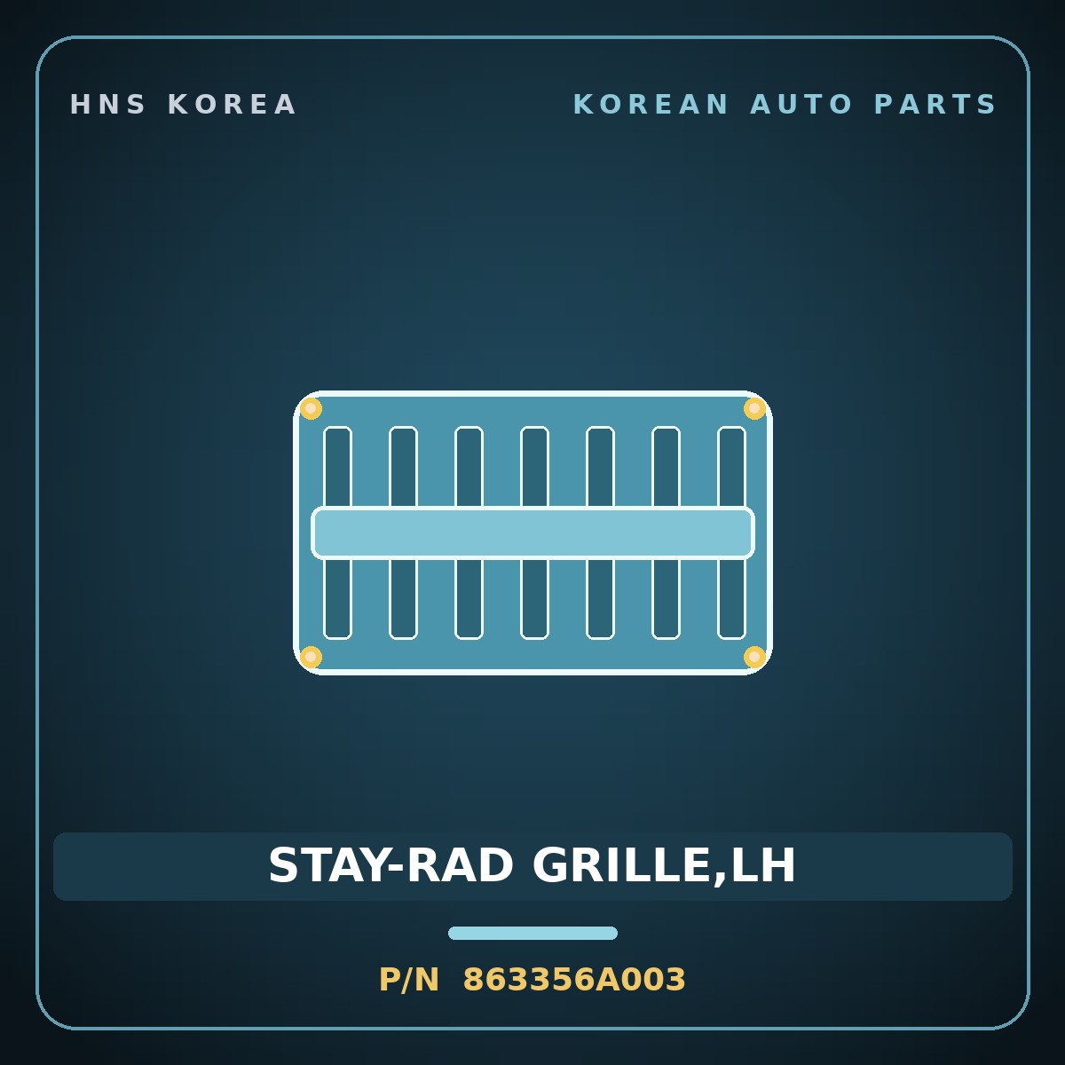 Genuine Mobis STAY-RAD GRILLE,LH 863356A003 for 5-Ton Truck 1997 HNS Parts Korea