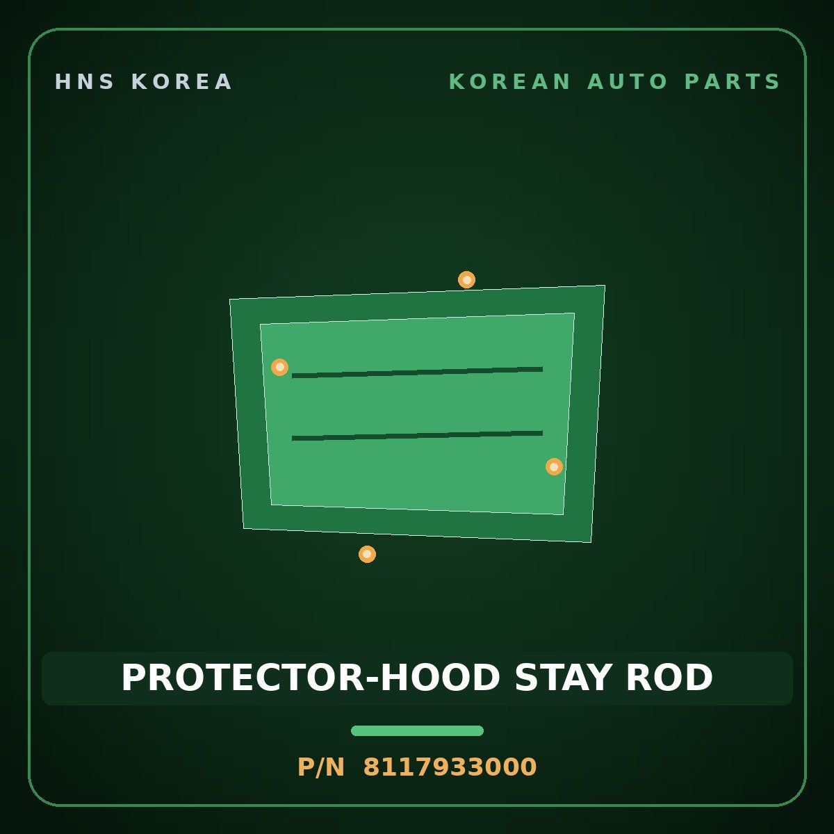 Genuine Mobis PROTECTOR-HOOD STAY ROD 8117933000 for 5-Ton Truck 1995 HNS Parts Korea