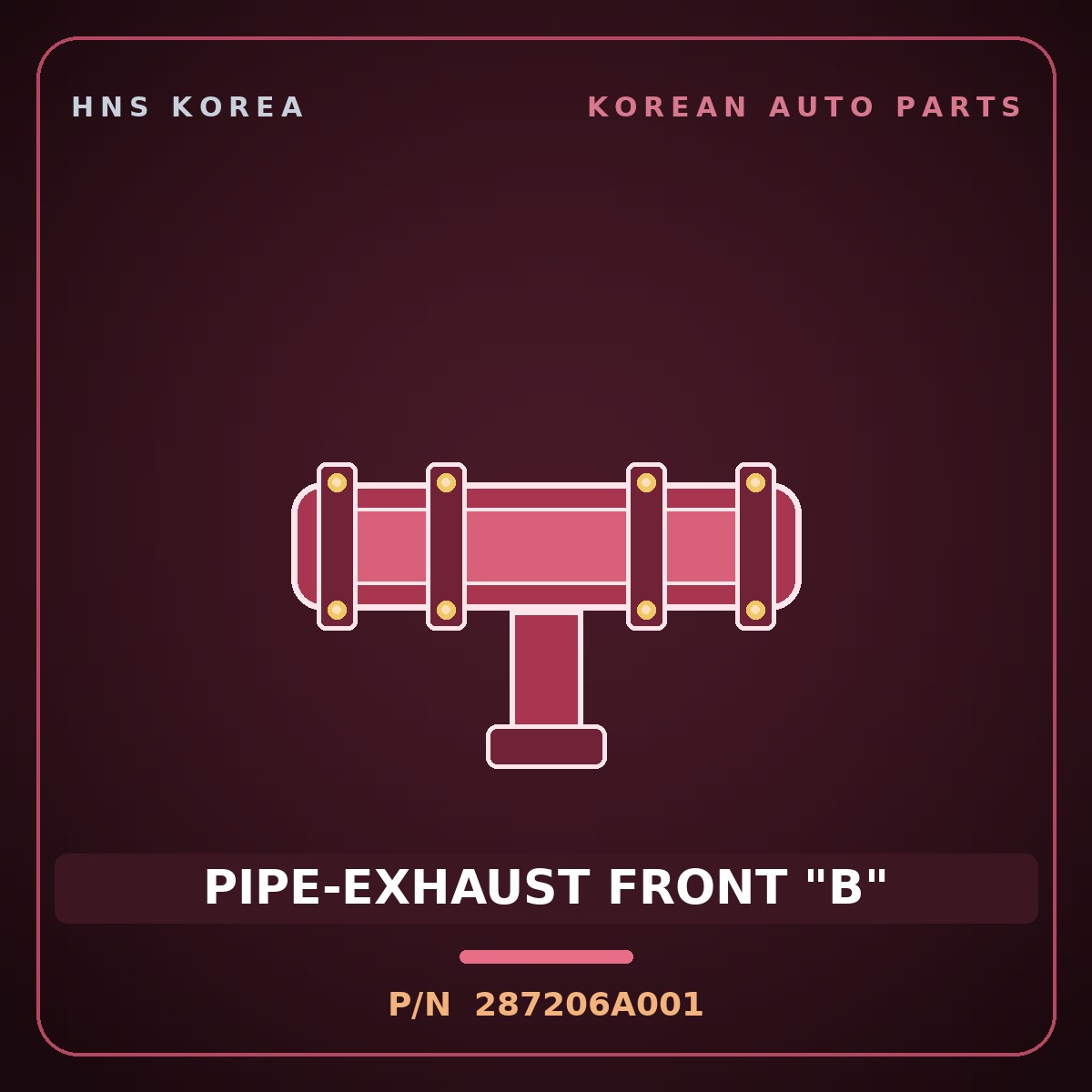 Genuine Mobis PIPE-EXHAUST FRONT "B" 287206A001 for 5-Ton Truck 1997 HNS Parts Korea