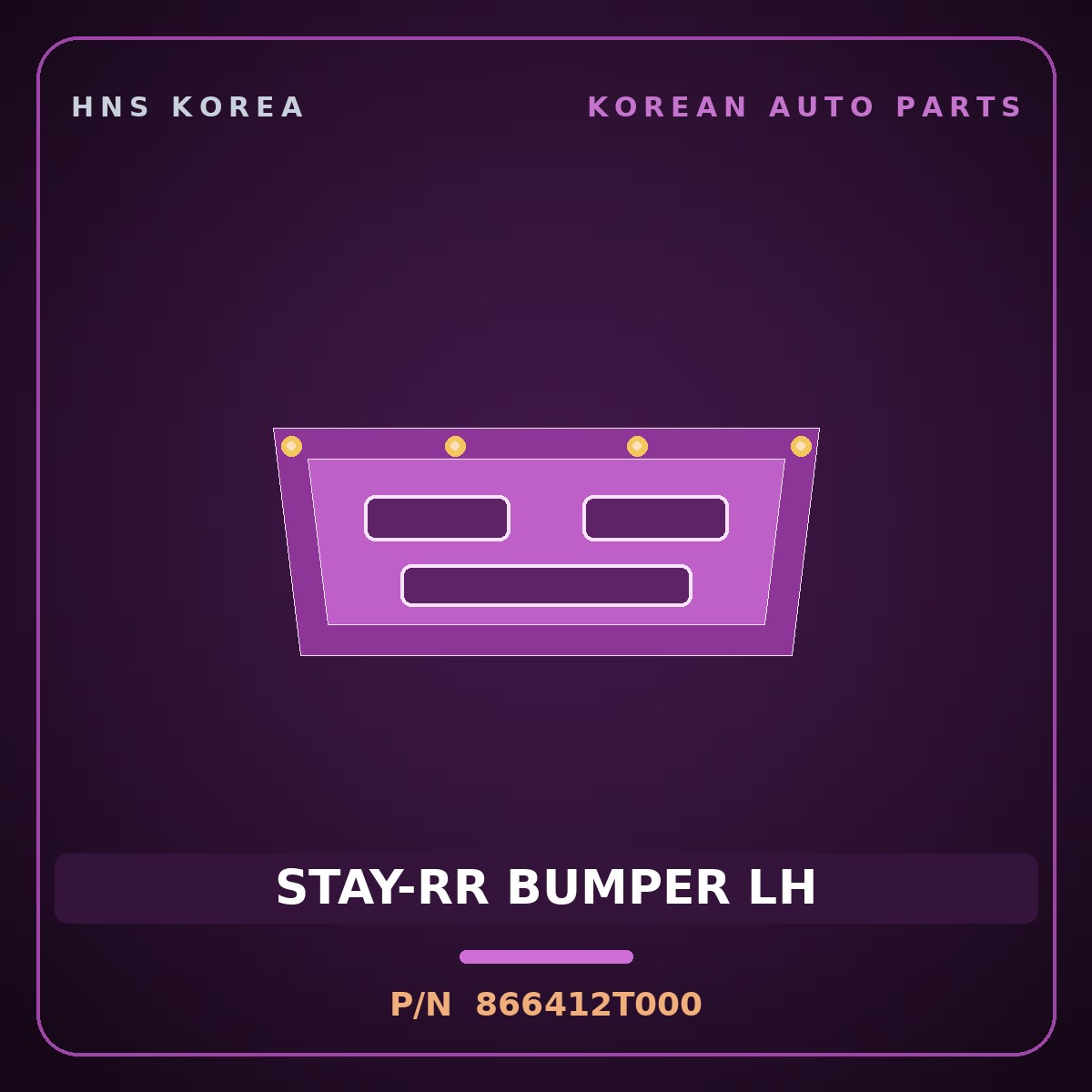 Genuine Mobis STAY-RR BUMPER LH 866412T000 for K5 2011 HNS Parts Korea