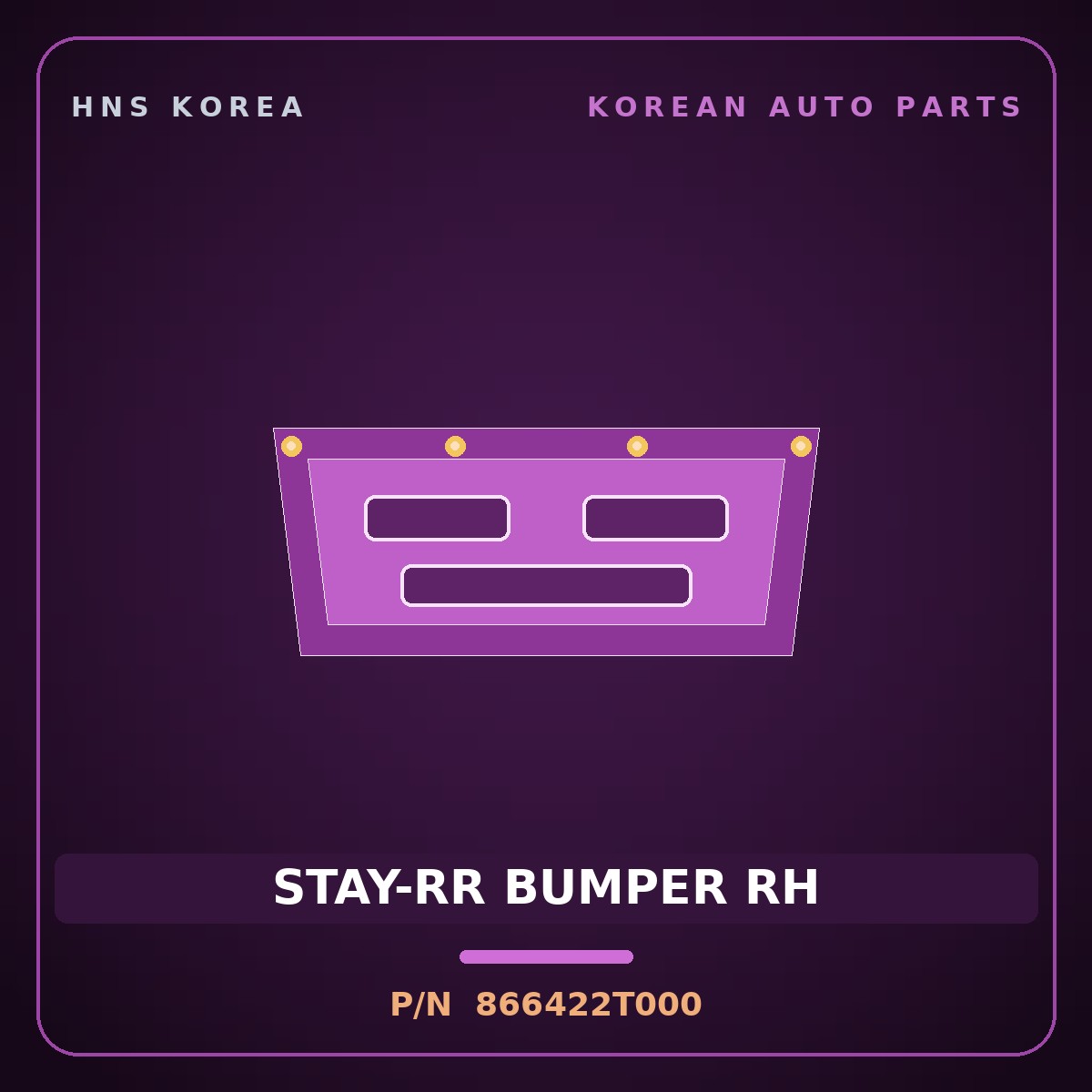 Genuine Mobis STAY-RR BUMPER RH 866422T000 for K5 2011 HNS Parts Korea