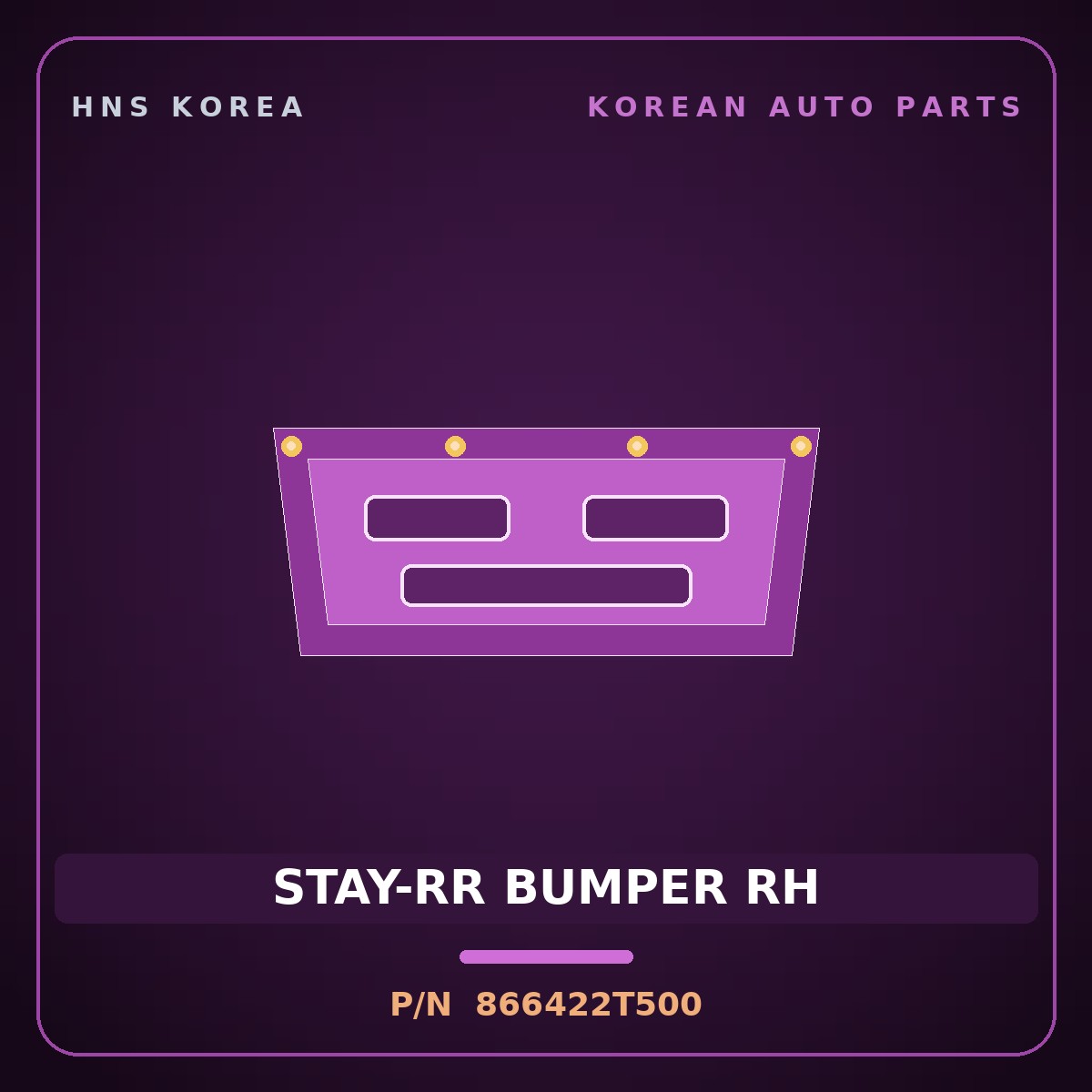 Genuine Mobis STAY-RR BUMPER RH 866422T500 for K5 2014 HNS Parts Korea