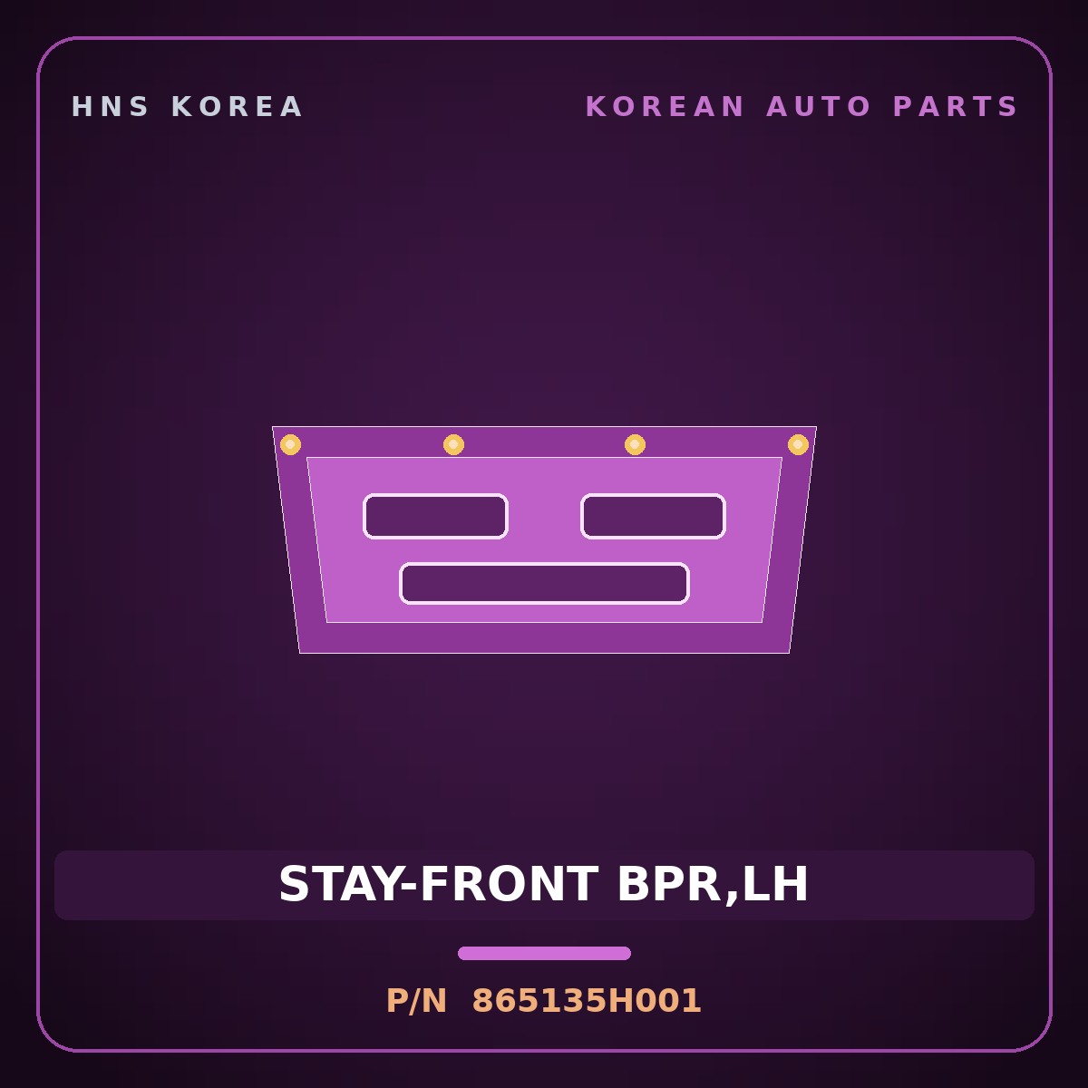 Genuine Mobis STAY-FRONT BPR,LH 865135H001 for Mighty 1998 HNS Parts Korea