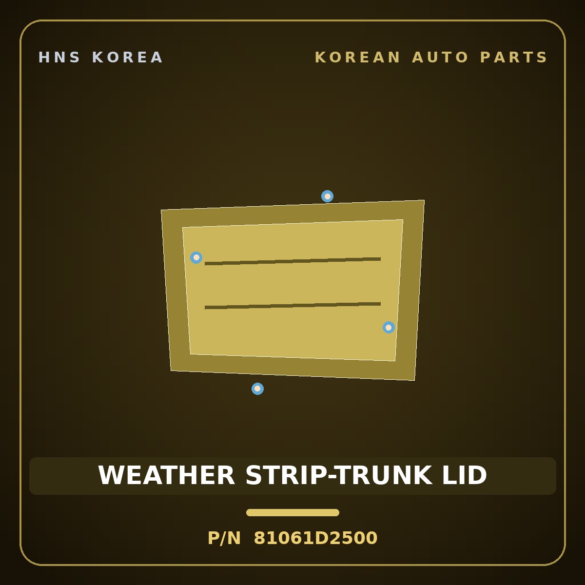 Genuine Mobis WEATHER STRIP-TRUNK LID 81061D2500 for G90 2019 HNS Parts Korea