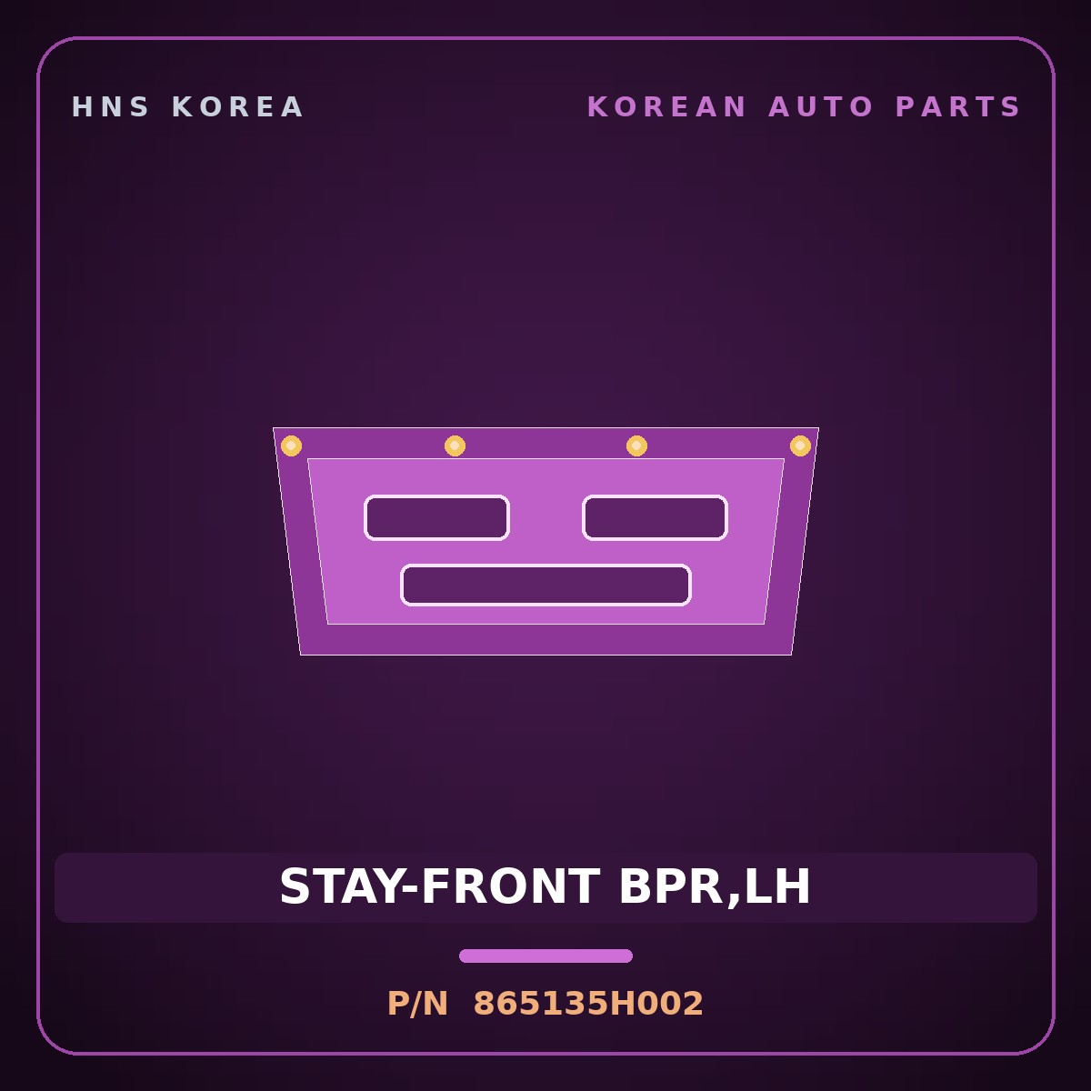 Genuine Mobis STAY-FRONT BPR,LH 865135H002 for Mighty 1998 HNS Parts Korea