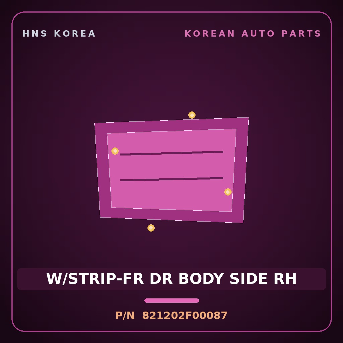 Genuine Mobis W/STRIP-FR DR BODY SIDE RH 821202F00087 for Cerato 2006 HNS Parts Korea