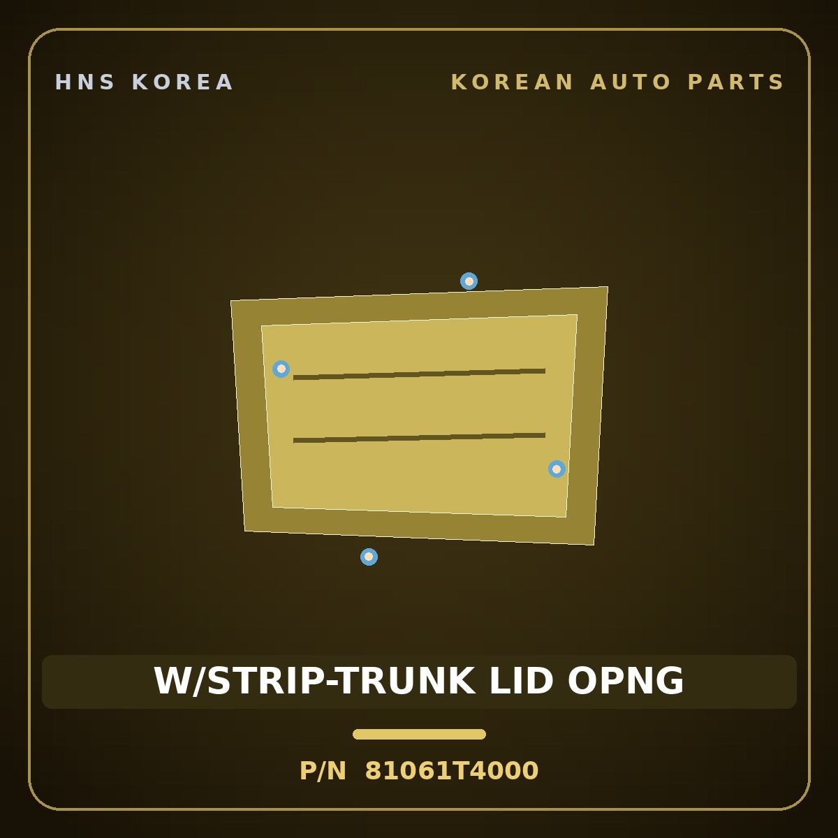 Genuine Mobis W/STRIP-TRUNK LID OPNG 81061T4000 for G90 2022 HNS Parts Korea