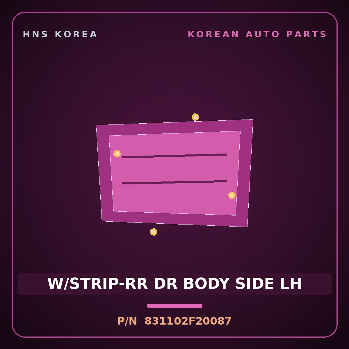 Genuine Mobis W/STRIP-RR DR BODY SIDE LH 831102F20087 for Cerato 2006 HNS Parts Korea