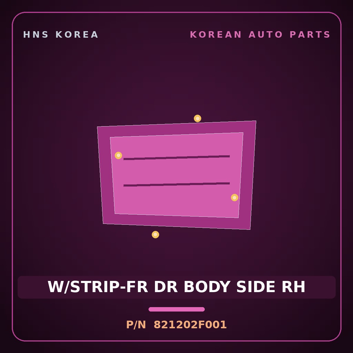 Genuine Mobis W/STRIP-FR DR BODY SIDE RH 821202F001 for Cerato 2006 HNS Parts Korea
