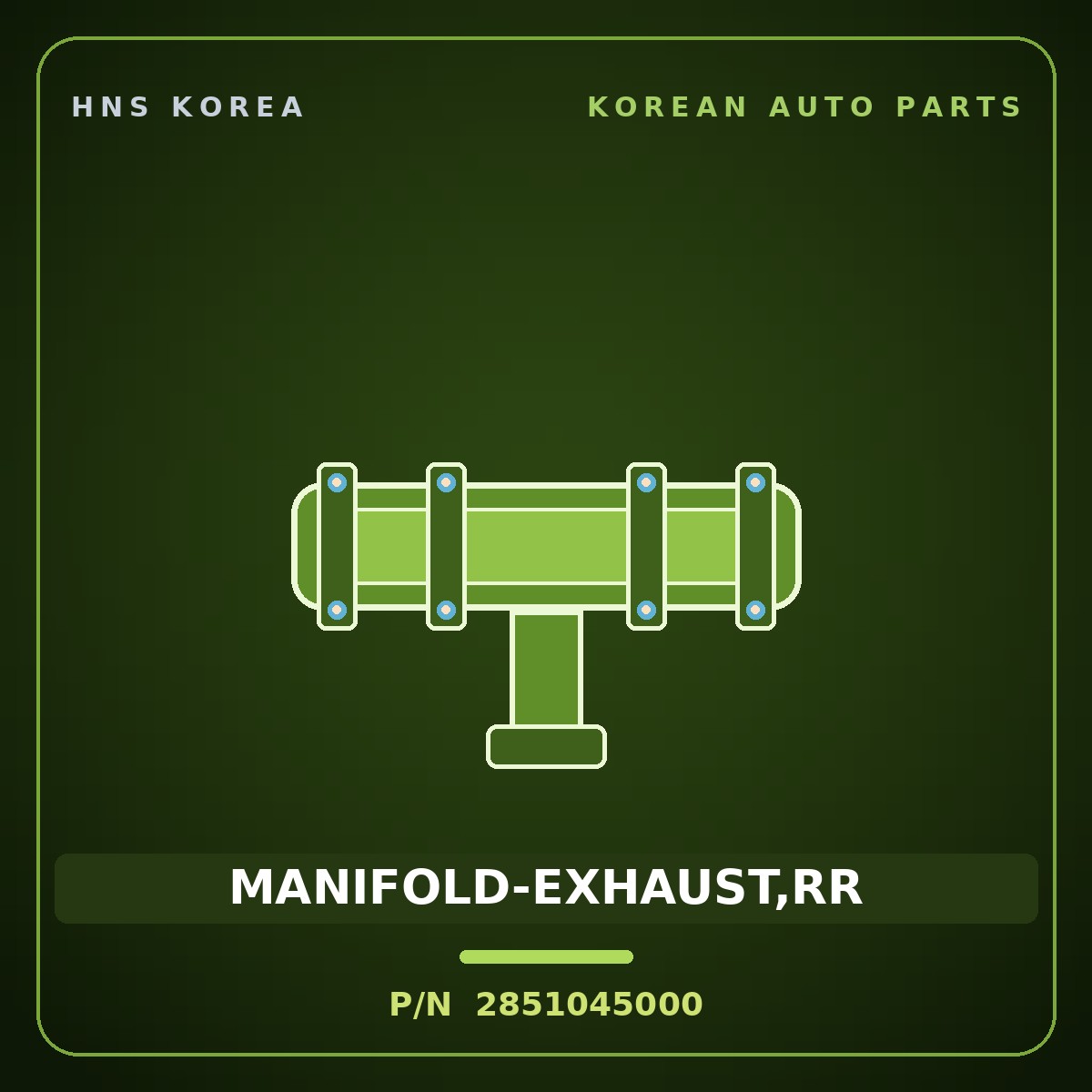 Genuine Mobis MANIFOLD-EXHAUST,RR 2851045000 for County 1998 HNS Parts Korea