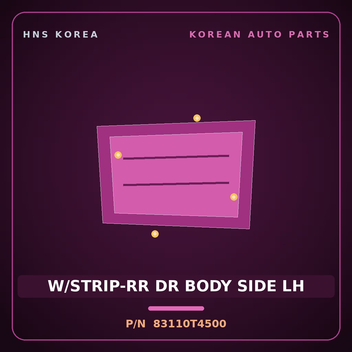 Genuine Mobis W/STRIP-RR DR BODY SIDE LH 83110T4500 for G90 2022 HNS Parts Korea