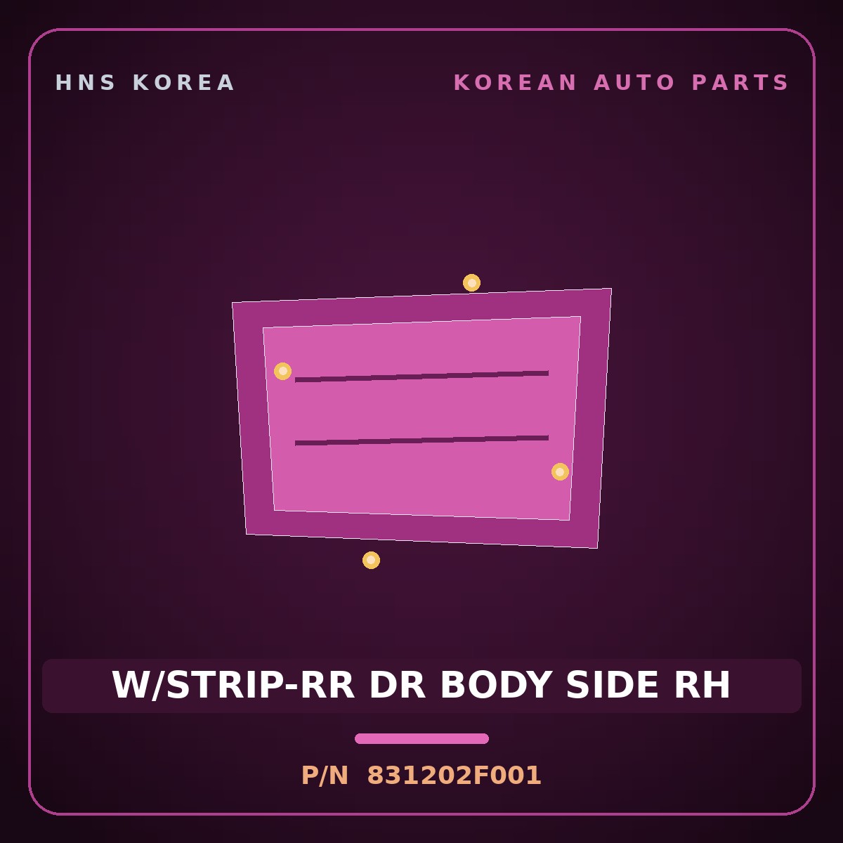 Genuine Mobis W/STRIP-RR DR BODY SIDE RH 831202F001 for Cerato 2006 HNS Parts Korea