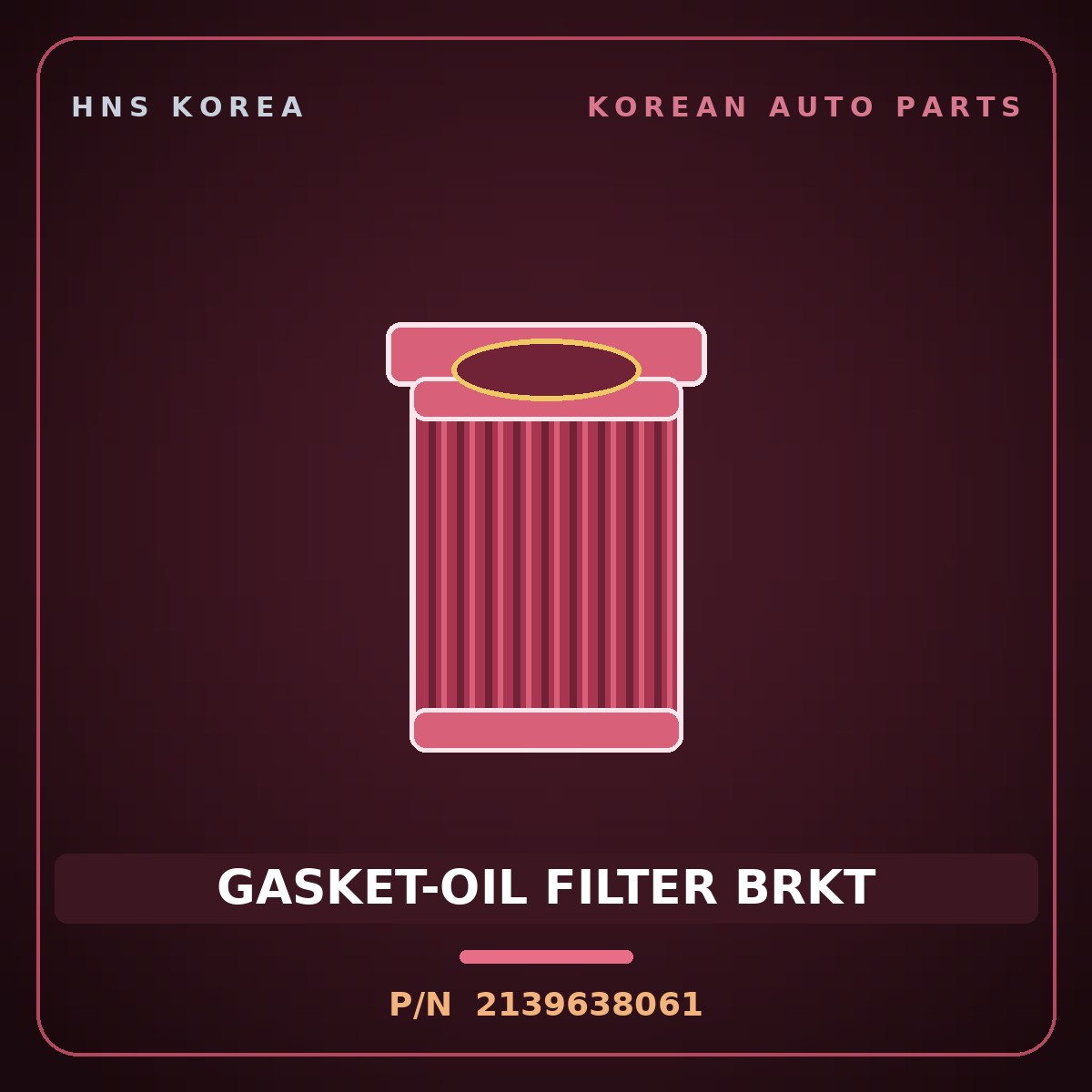 Genuine Mobis GASKET-OIL FILTER BRKT 2139638061 for Optima 2000 HNS Parts Korea
