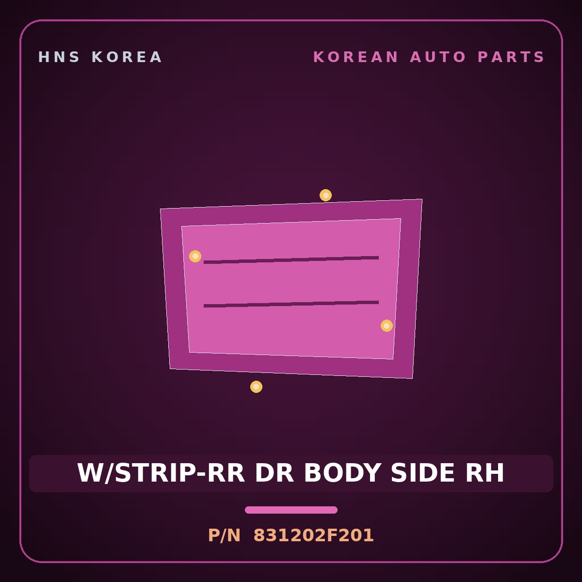 Genuine Mobis W/STRIP-RR DR BODY SIDE RH 831202F201 for Cerato 2006 HNS Parts Korea
