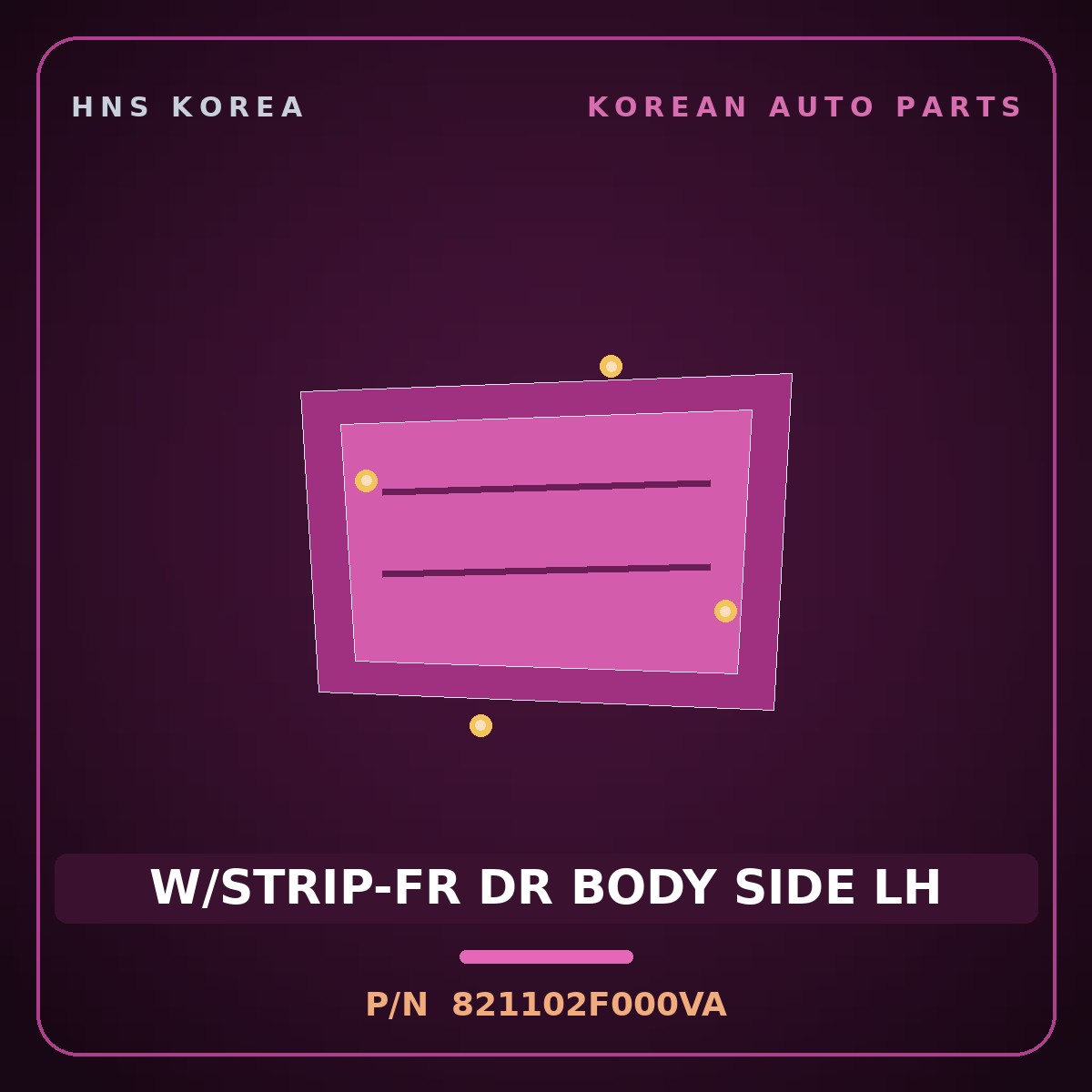 Genuine Mobis W/STRIP-FR DR BODY SIDE LH 821102F000VA for Cerato 2006 HNS Parts Korea