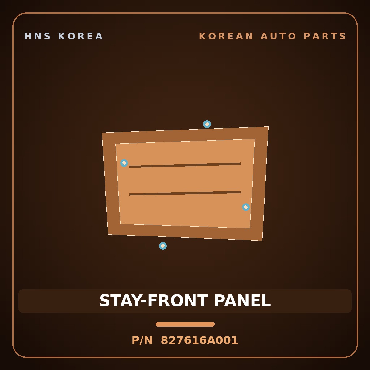 Genuine Mobis STAY-FRONT PANEL 827616A001 for Mega Truck 2004 HNS Parts Korea
