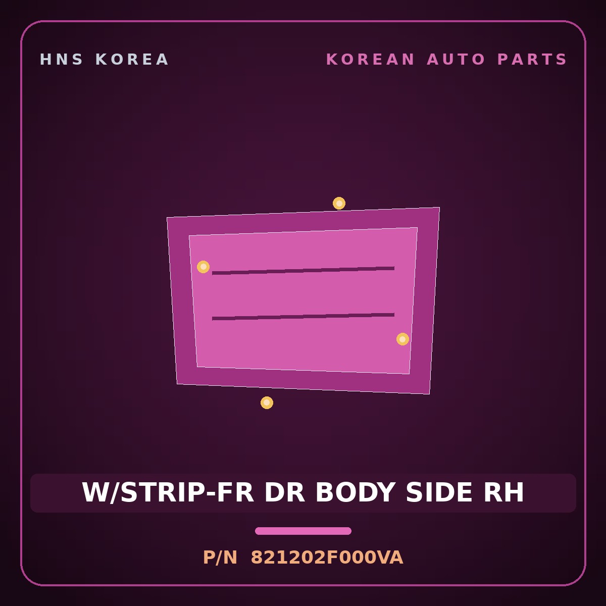 Genuine Mobis W/STRIP-FR DR BODY SIDE RH 821202F000VA for Cerato 2006 HNS Parts Korea