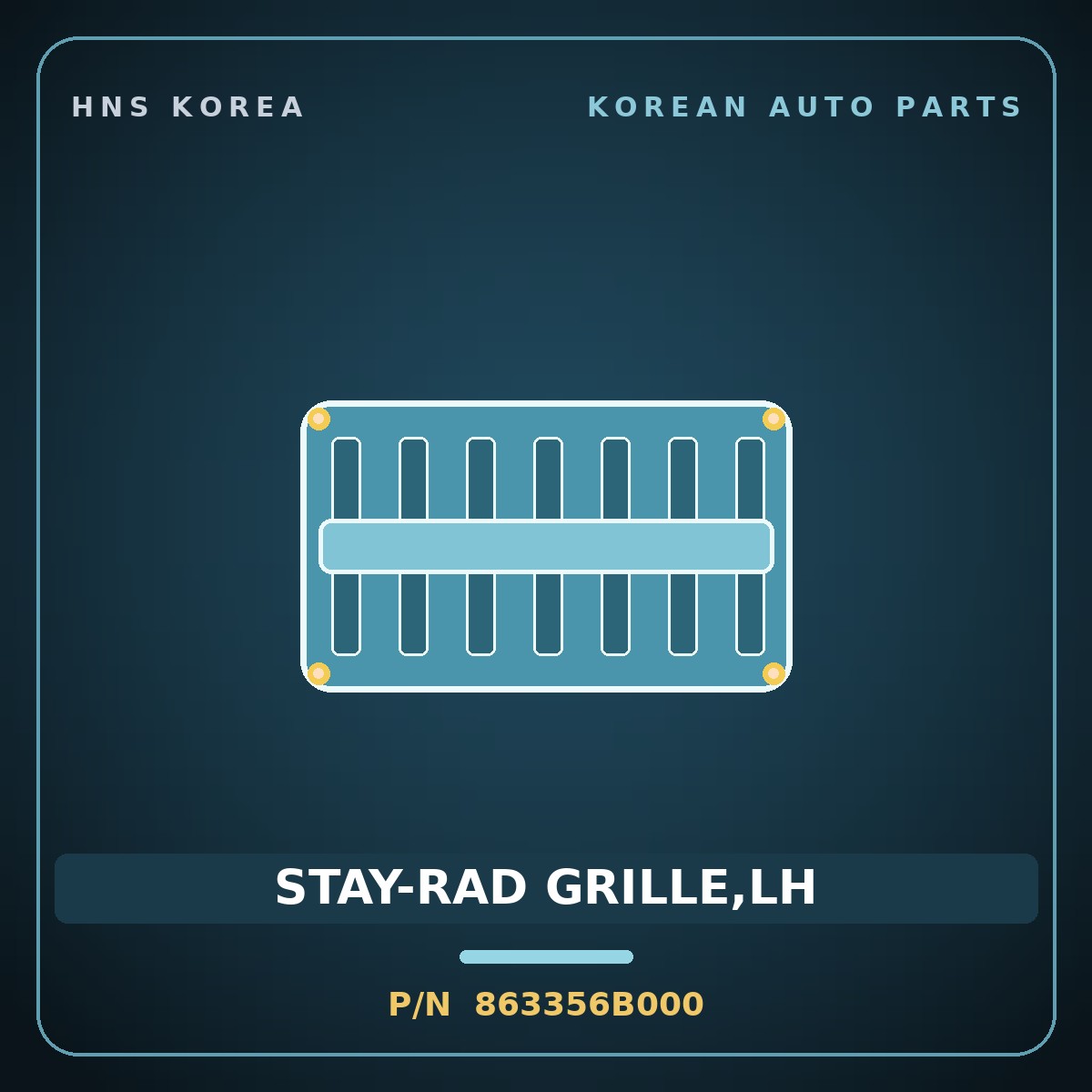 Genuine Mobis STAY-RAD GRILLE,LH 863356B000 for Mega Truck 2004 HNS Parts Korea