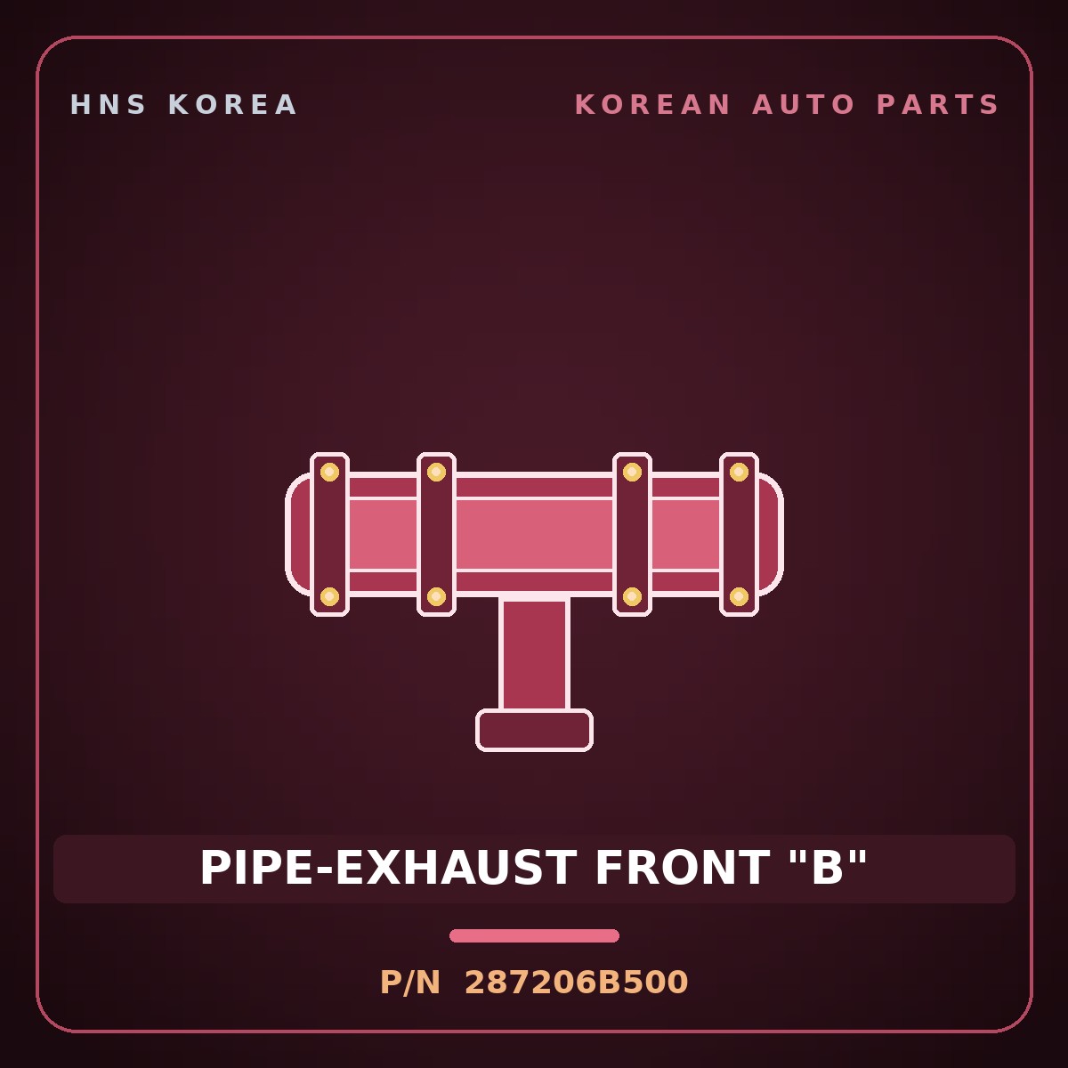 Genuine Mobis PIPE-EXHAUST FRONT "B" 287206B500 for Mega Truck 2004 HNS Parts Korea