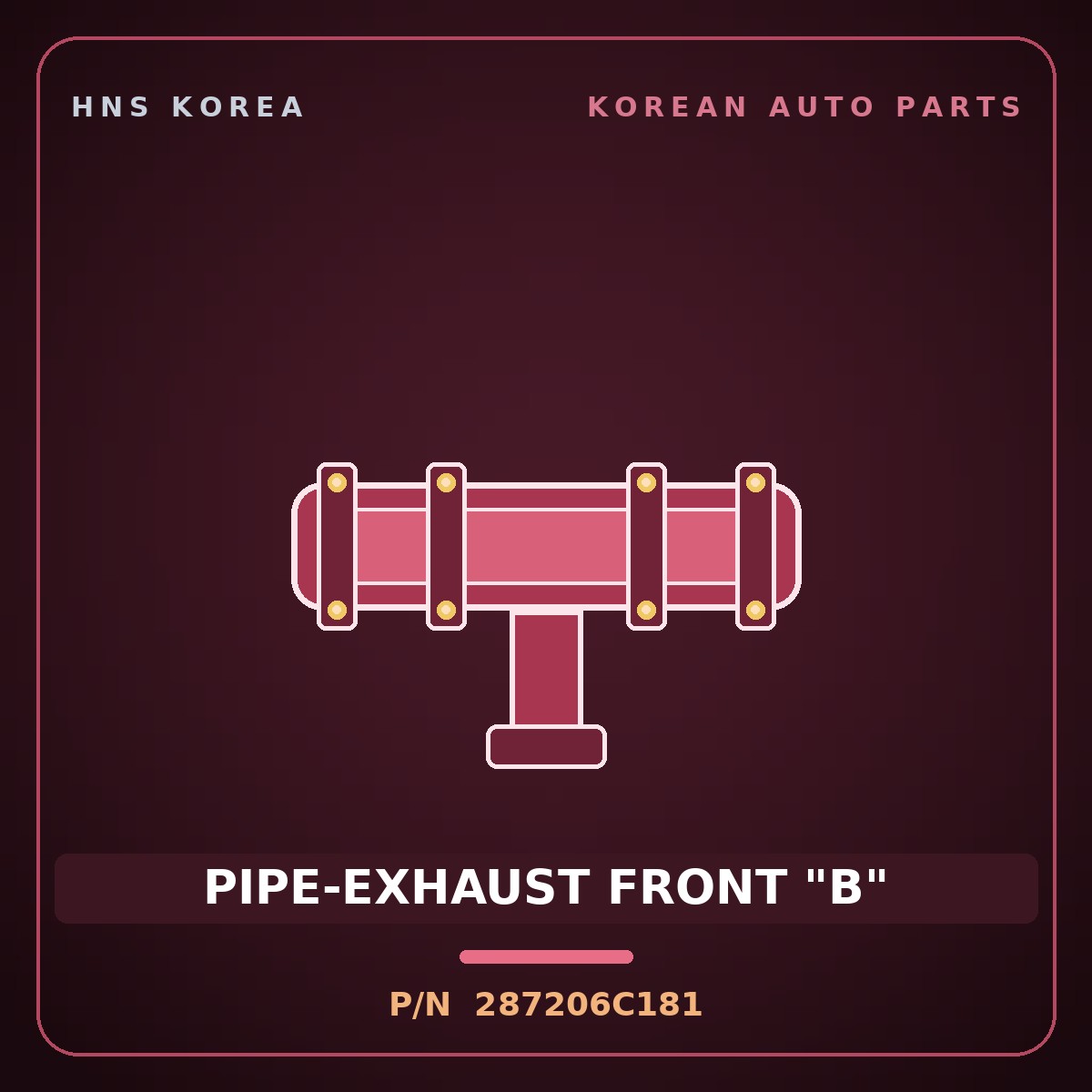 Genuine Mobis PIPE-EXHAUST FRONT "B" 287206C181 for Mega Truck 2008 HNS Parts Korea