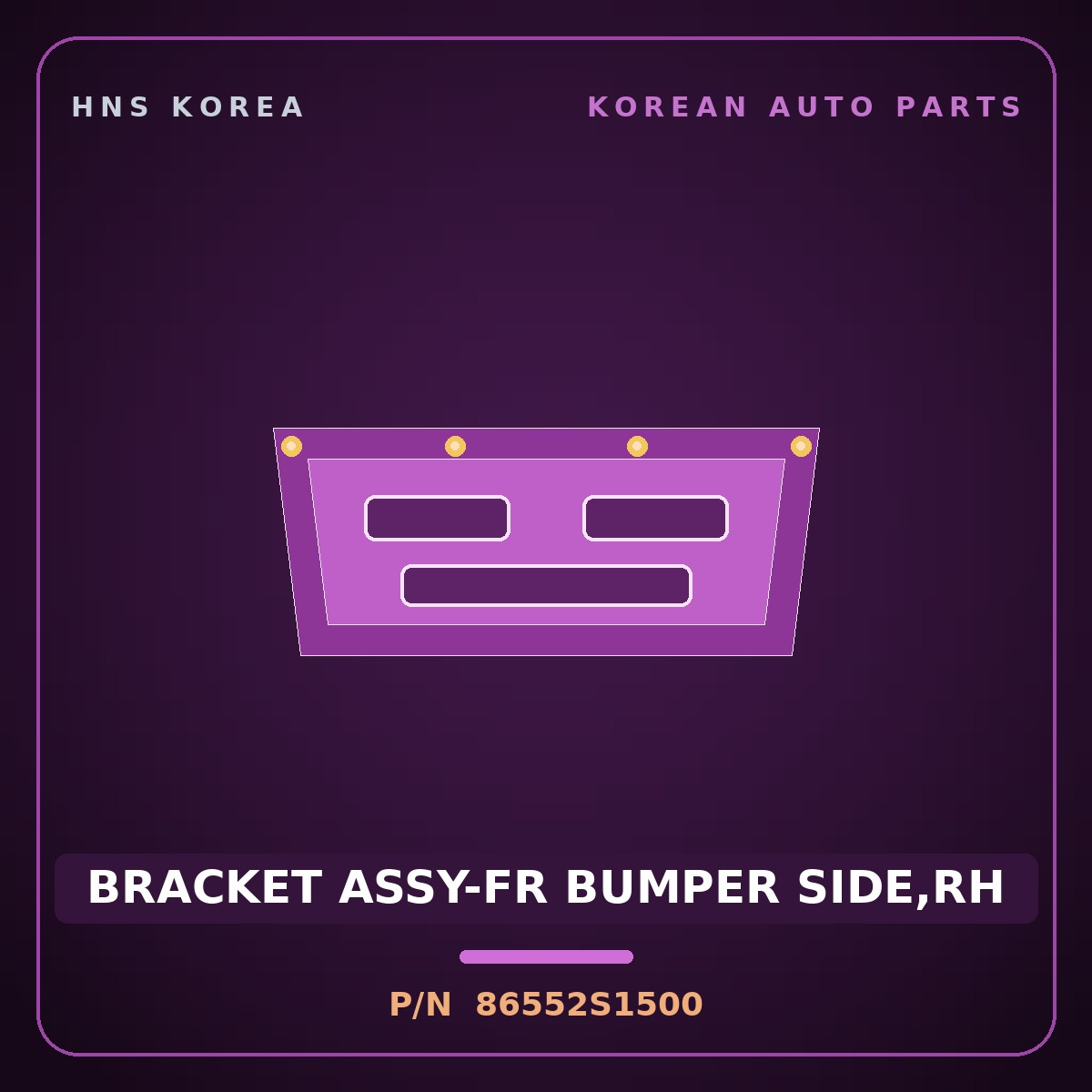 Genuine Mobis BRACKET ASSY-FR BUMPER SIDE,RH 86552S1500 for Santa Fe 2020 HNS Parts Korea