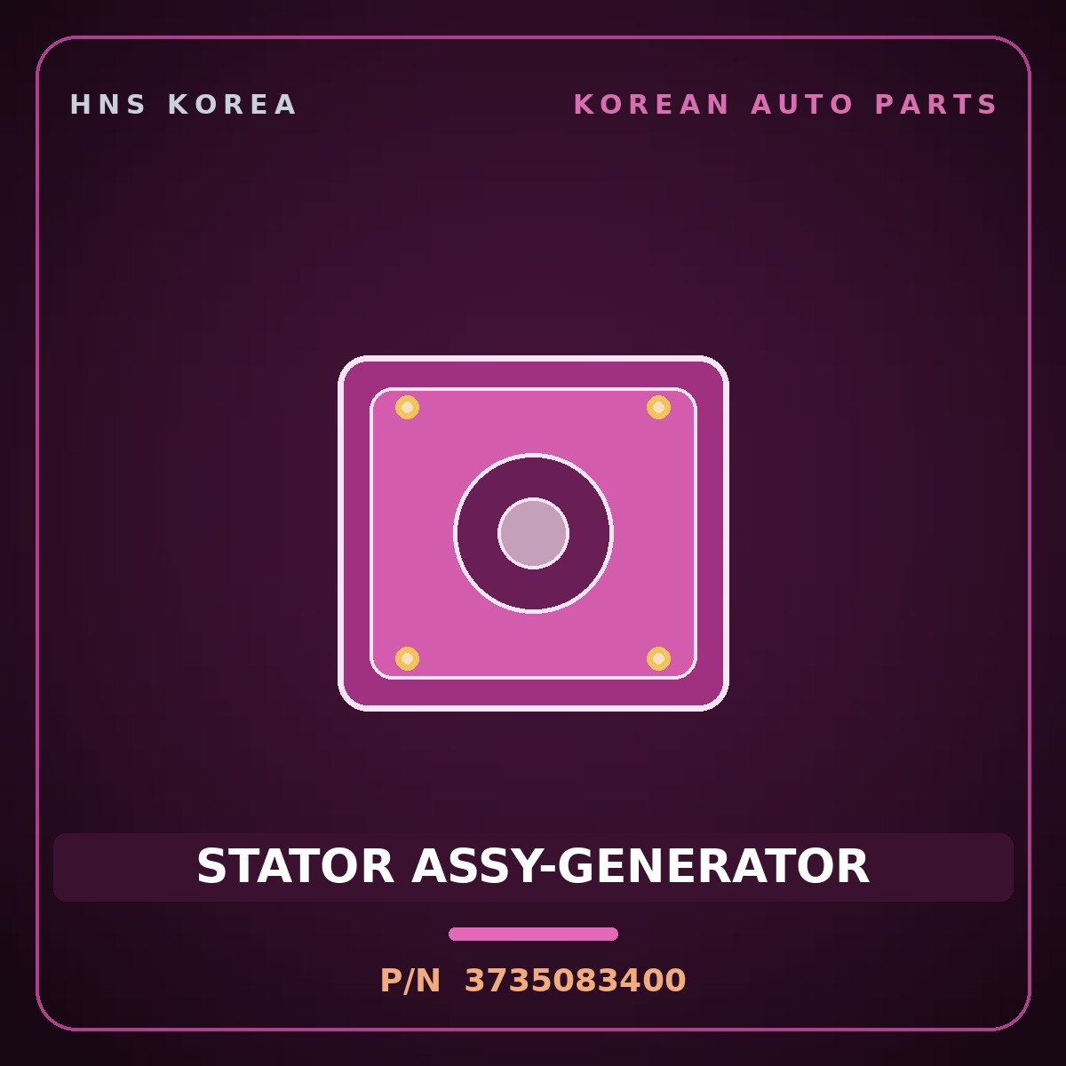 Genuine Mobis STATOR ASSY-GENERATOR 3735083400 for Aero City 1997 HNS Parts Korea