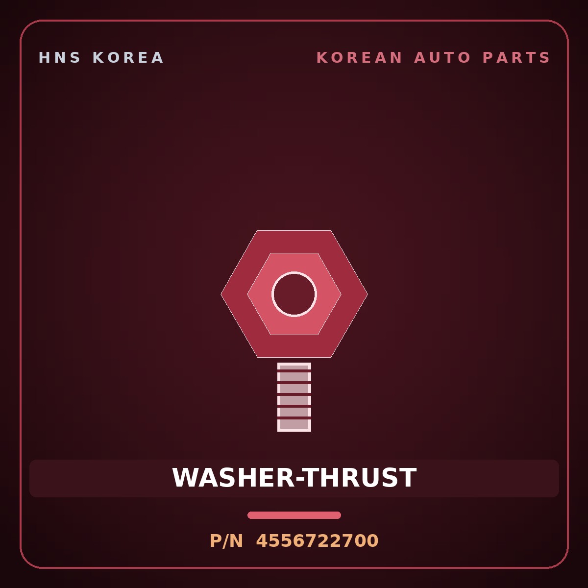 Genuine Mobis WASHER-THRUST 4556722700 for Cerato 1996 HNS Parts Korea