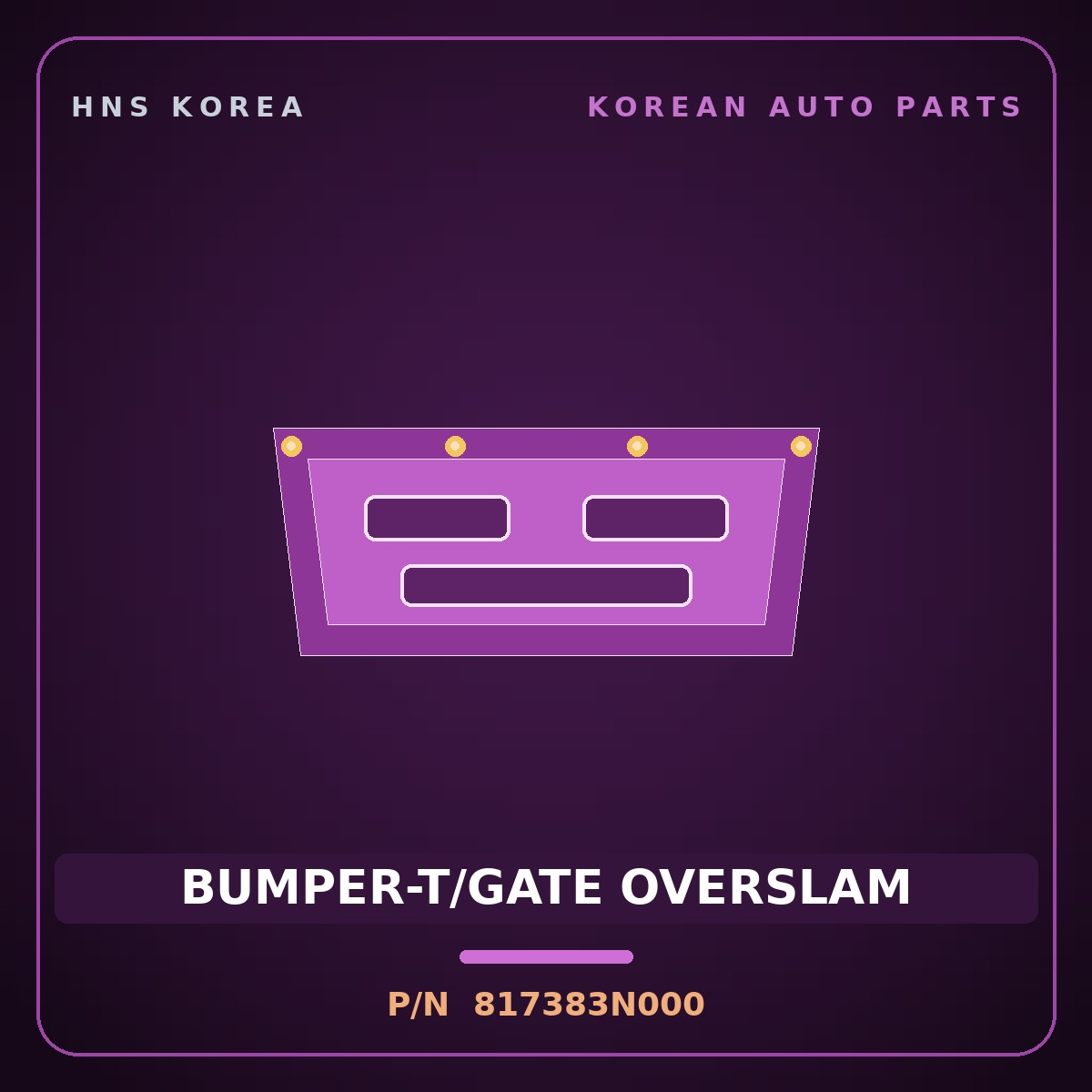 Genuine Mobis BUMPER-T/GATE OVERSLAM 817383N000 for Equus 2008 HNS Parts Korea