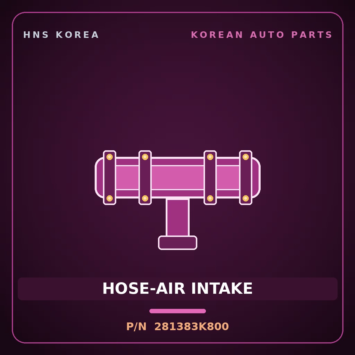 Genuine Mobis HOSE-AIR INTAKE 281383K800 for Sonata 2006 HNS Parts Korea