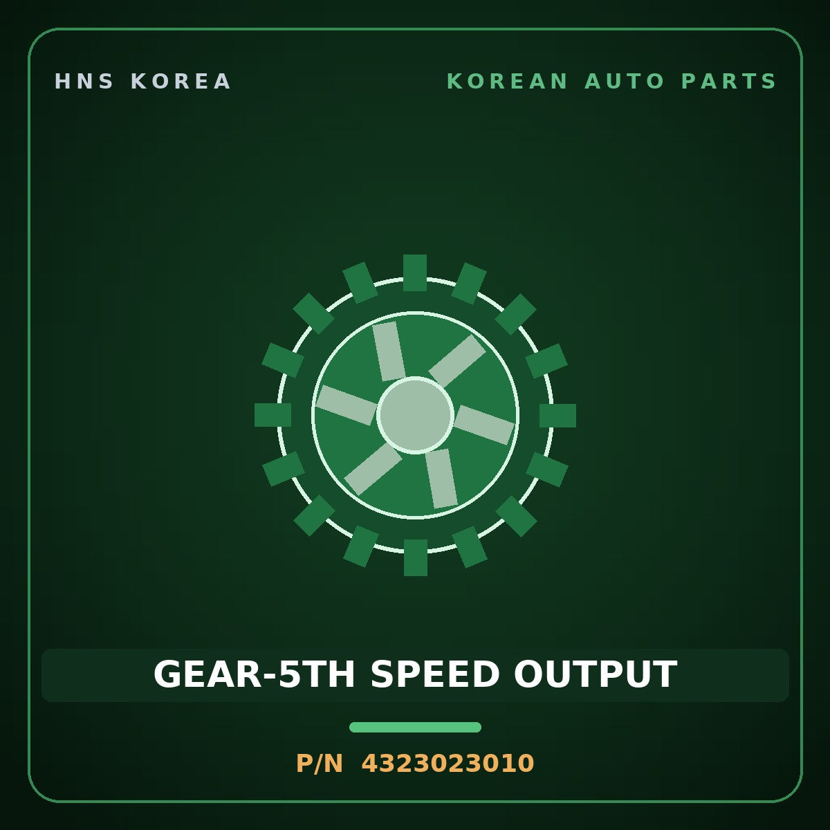 Genuine Mobis GEAR-5TH SPEED OUTPUT 4323023010 for Pride 2006 HNS Parts Korea