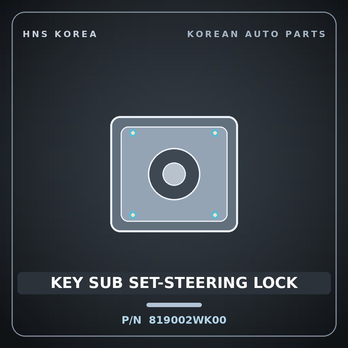Genuine Mobis KEY SUB SET-STEERING LOCK 819002WK00 for Maxcruz 2012 HNS Parts Korea
