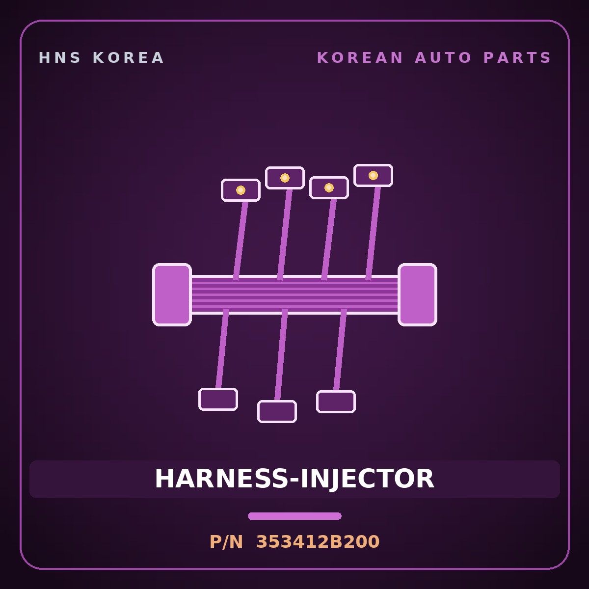 Genuine Mobis HARNESS-INJECTOR 353412B200 for Veloster 2011 HNS Parts Korea