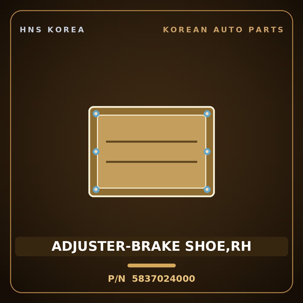 Genuine Mobis ADJUSTER-BRAKE SHOE,RH 5837024000 for Atos 1998 HNS Parts Korea