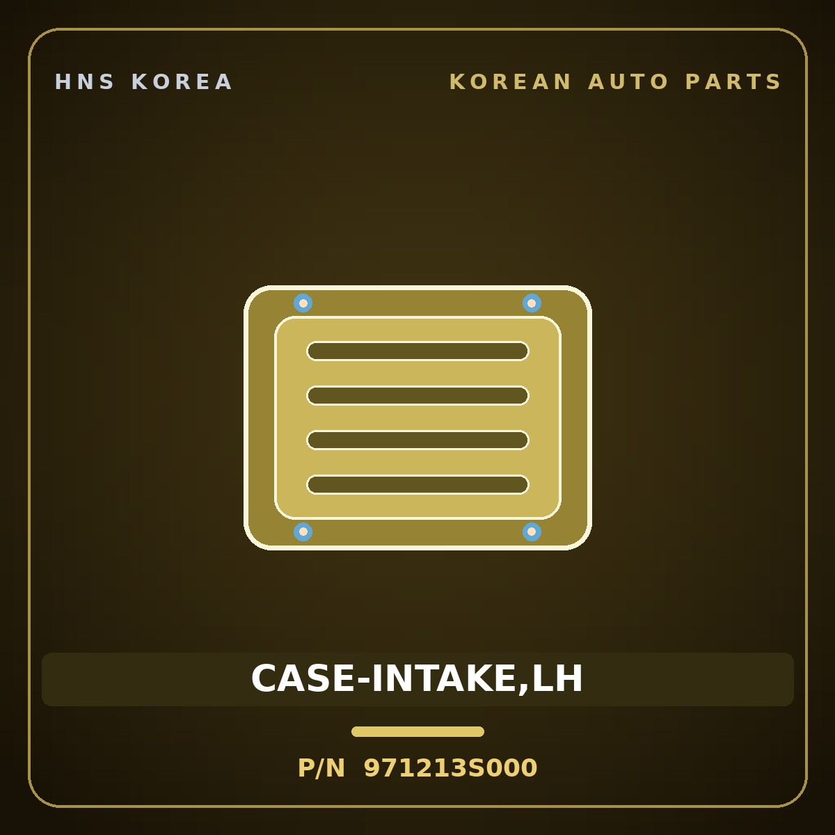 Genuine Mobis CASE-INTAKE,LH 971213S000 for K7 2008 HNS Parts Korea