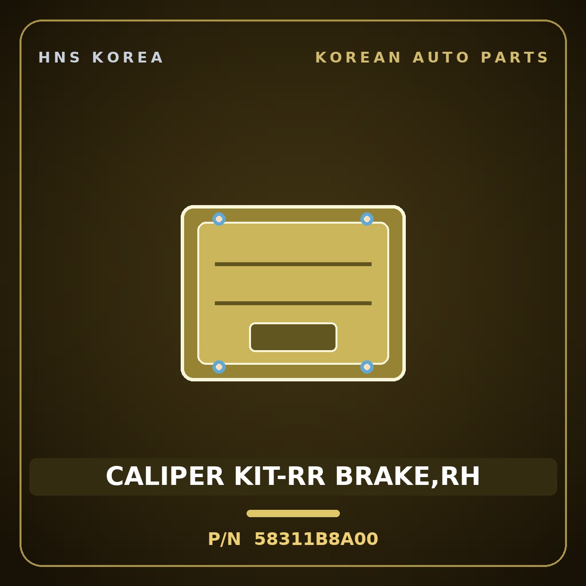 Genuine Mobis CALIPER KIT-RR BRAKE,RH 58311B8A00 for Maxcruz 2016 HNS Parts Korea