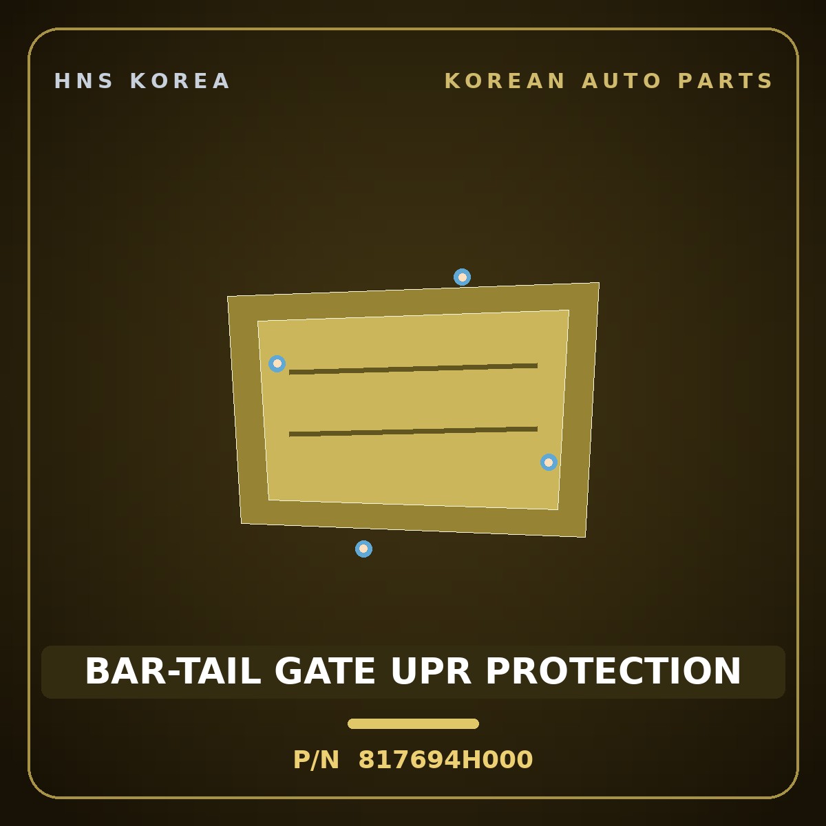 Genuine Mobis BAR-TAIL GATE UPR PROTECTION 817694H000 for Grand Starex 2007 HNS Parts Korea