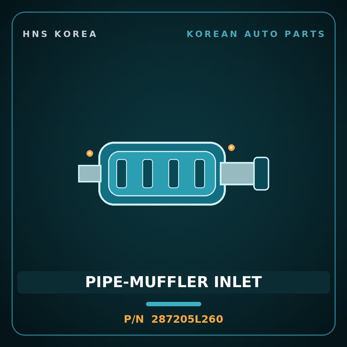 Genuine Mobis PIPE-MUFFLER INLET 287205L260 for Mighty 2008 HNS Parts Korea