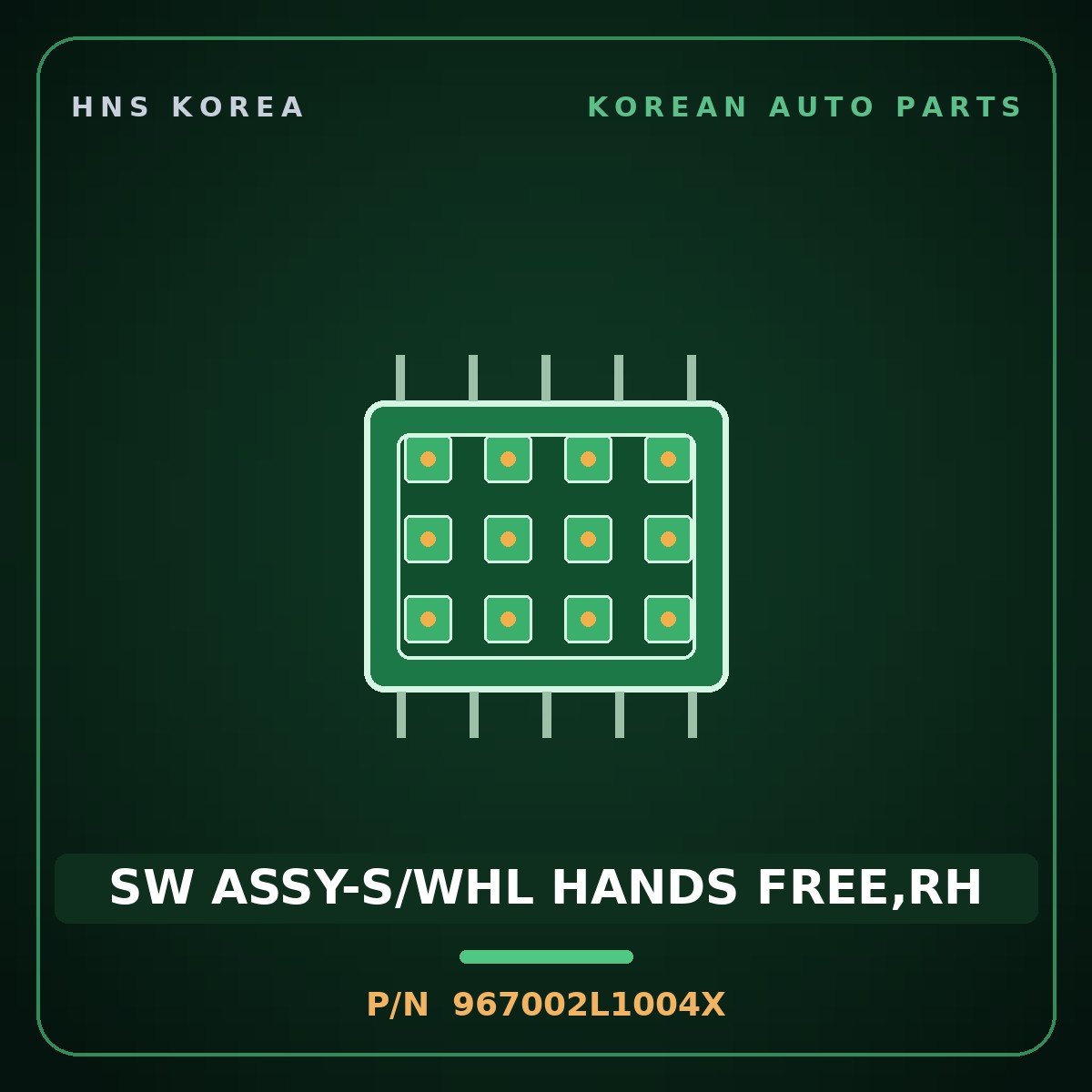Genuine Mobis SW ASSY-S/WHL HANDS FREE,RH 967002L1004X for i30 2007 HNS Parts Korea