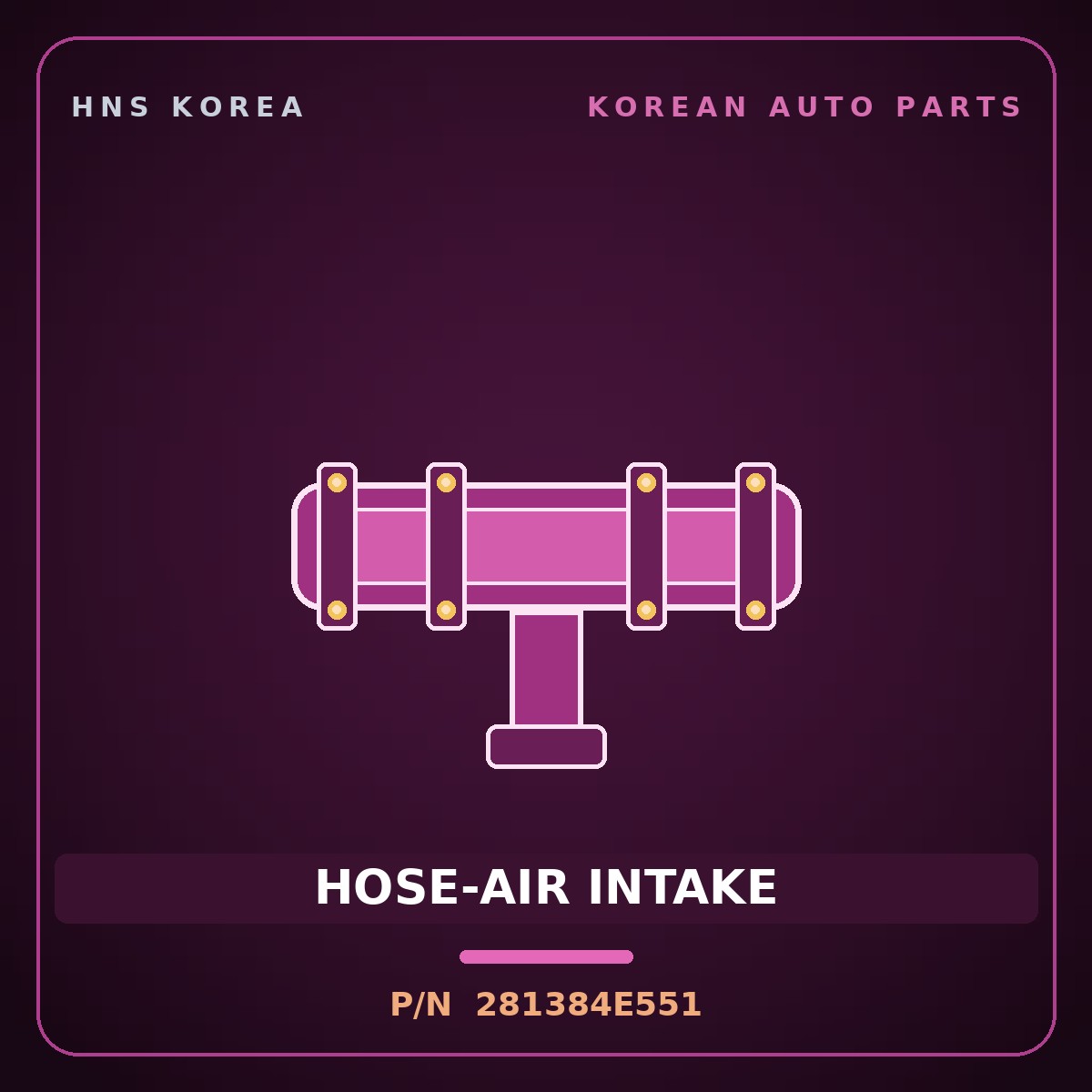 Genuine Mobis HOSE-AIR INTAKE 281384E551 for Bongo 2006 HNS Parts Korea