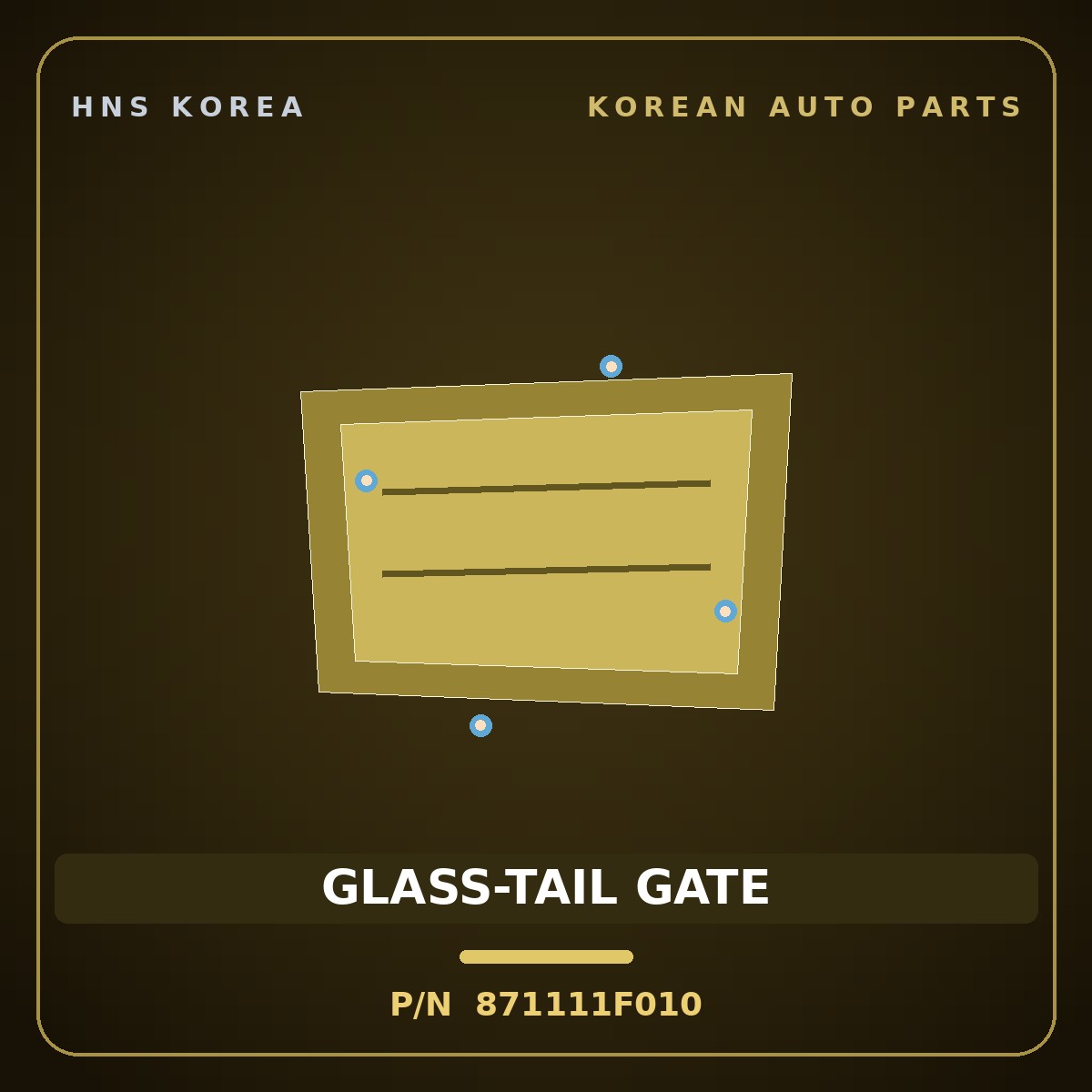 Genuine Mobis GLASS-TAIL GATE 871111F010 for Sportage 2006 HNS Parts Korea