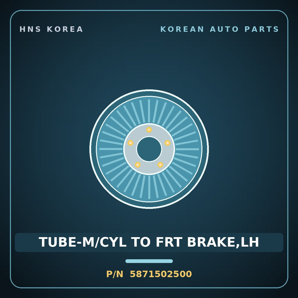 Genuine Mobis TUBE-M/CYL TO FRT BRAKE,LH 5871502500 for Atos 1998 HNS Parts Korea