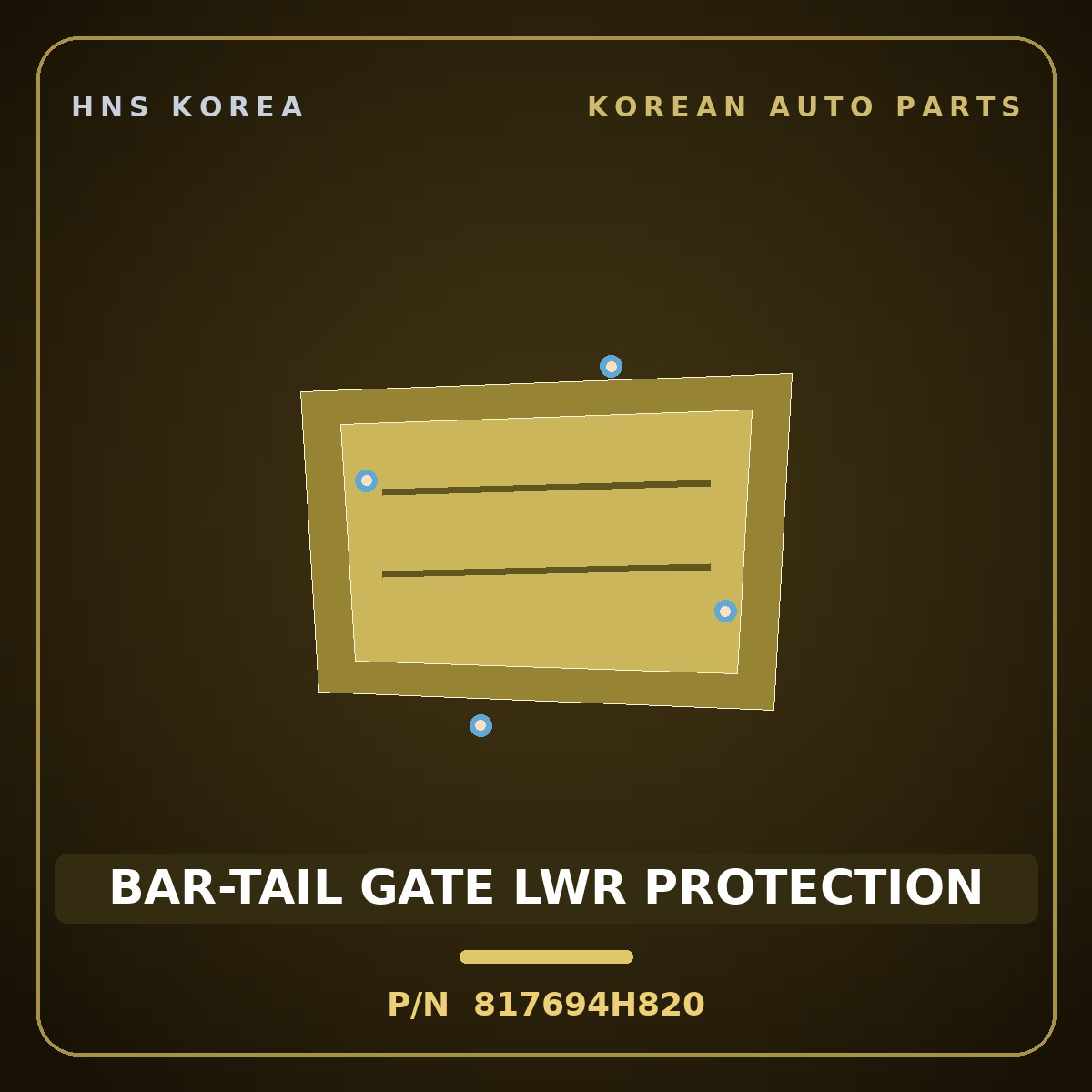 Genuine Mobis BAR-TAIL GATE LWR PROTECTION 817694H820 for Grand Starex 2007 HNS Parts Korea