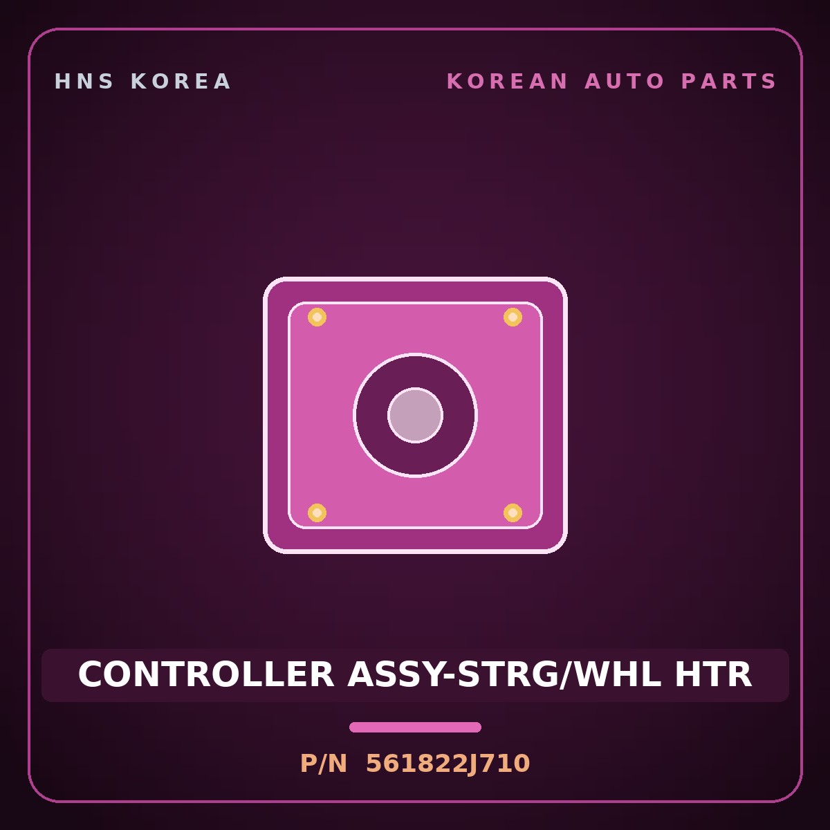 Genuine Mobis CONTROLLER ASSY-STRG/WHL HTR 561822J710 for Mohave 2016 HNS Parts Korea