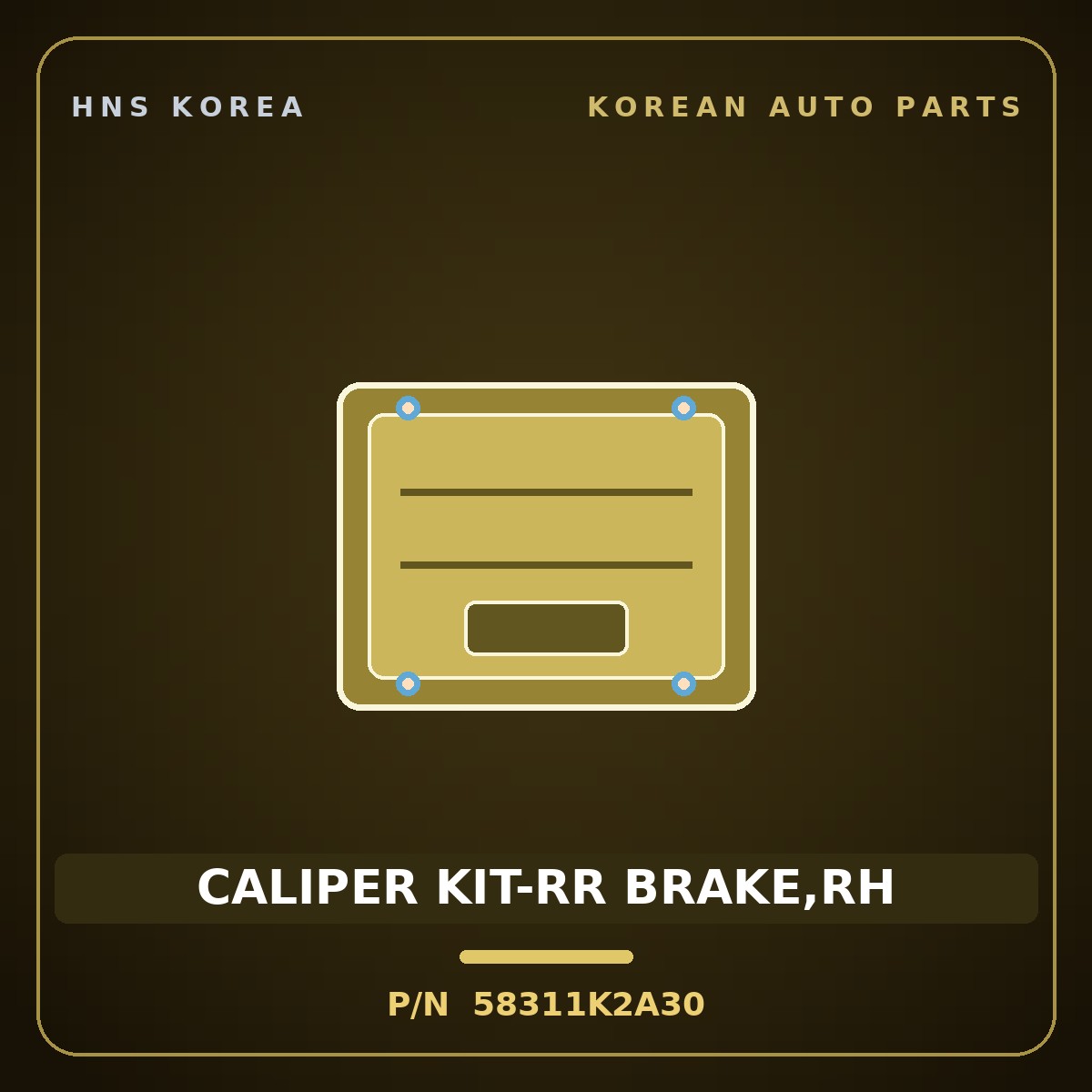 Genuine Mobis CALIPER KIT-RR BRAKE,RH 58311K2A30 for Venue 2019 HNS Parts Korea
