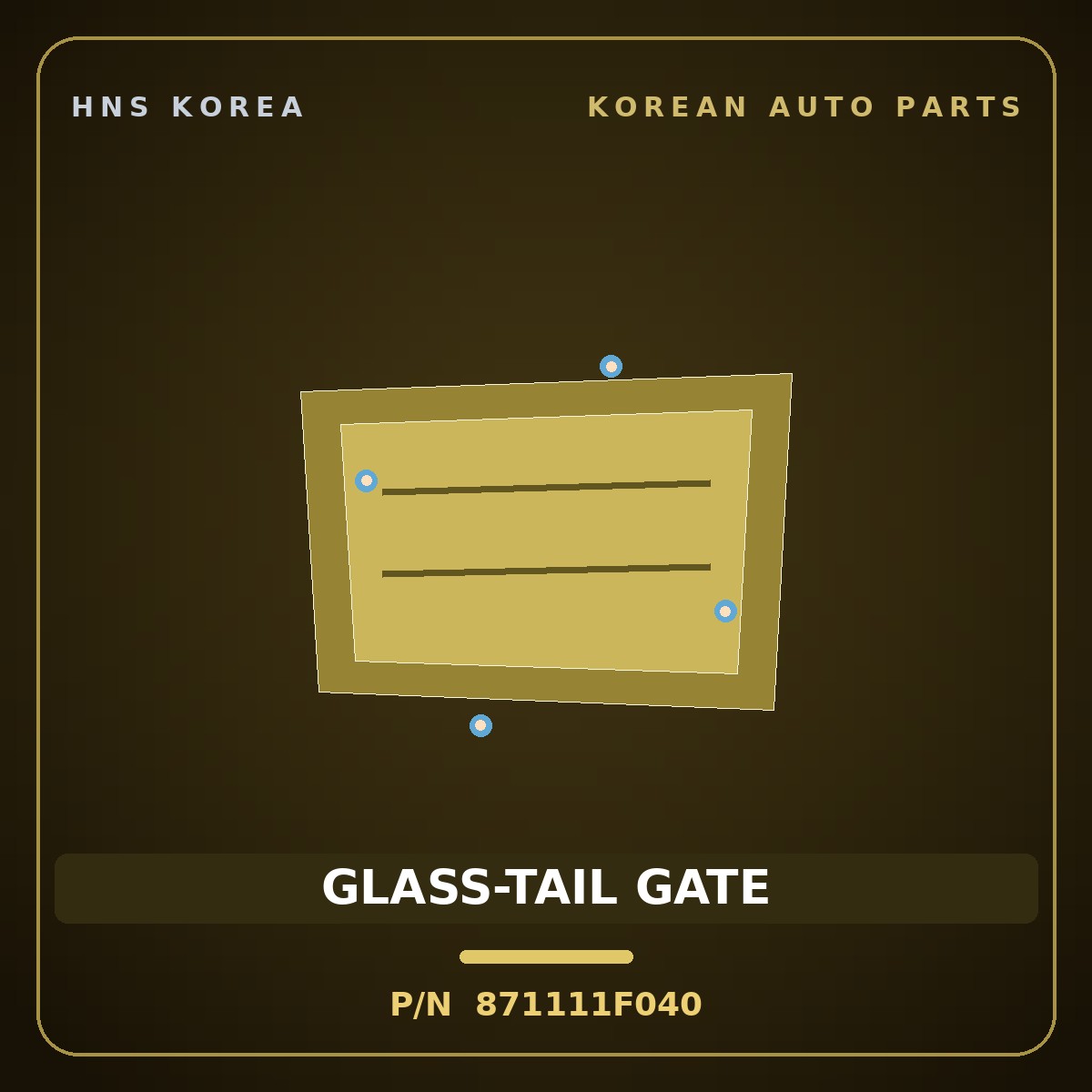Genuine Mobis GLASS-TAIL GATE 871111F040 for Sportage 2006 HNS Parts Korea