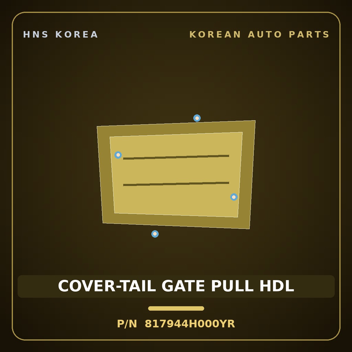 Genuine Mobis COVER-TAIL GATE PULL HDL 817944H000YR for Grand Starex 2007 HNS Parts Korea