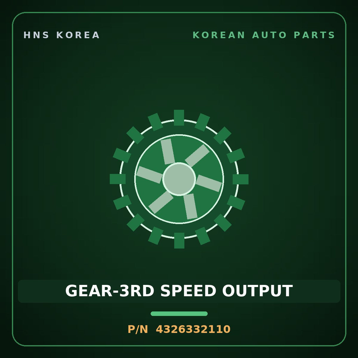 Genuine Mobis GEAR-3RD SPEED OUTPUT 4326332110 for Accent 2006 HNS Parts Korea