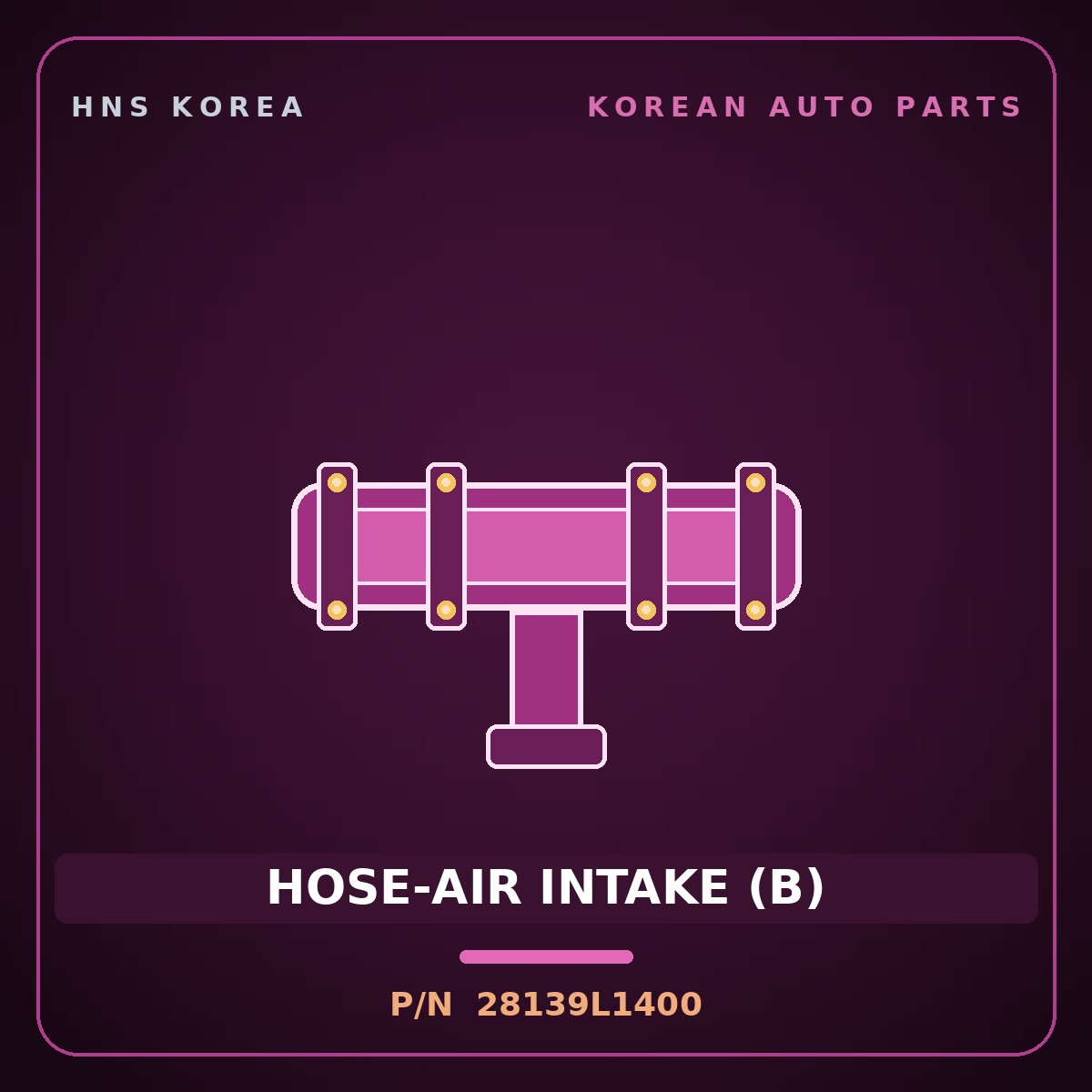Genuine Mobis HOSE-AIR INTAKE (B) 28139L1400 for Sonata 2019 HNS Parts Korea