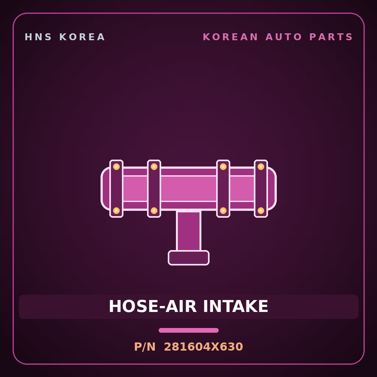 Genuine Mobis HOSE-AIR INTAKE 281604X630 for Bongo 2006 HNS Parts Korea